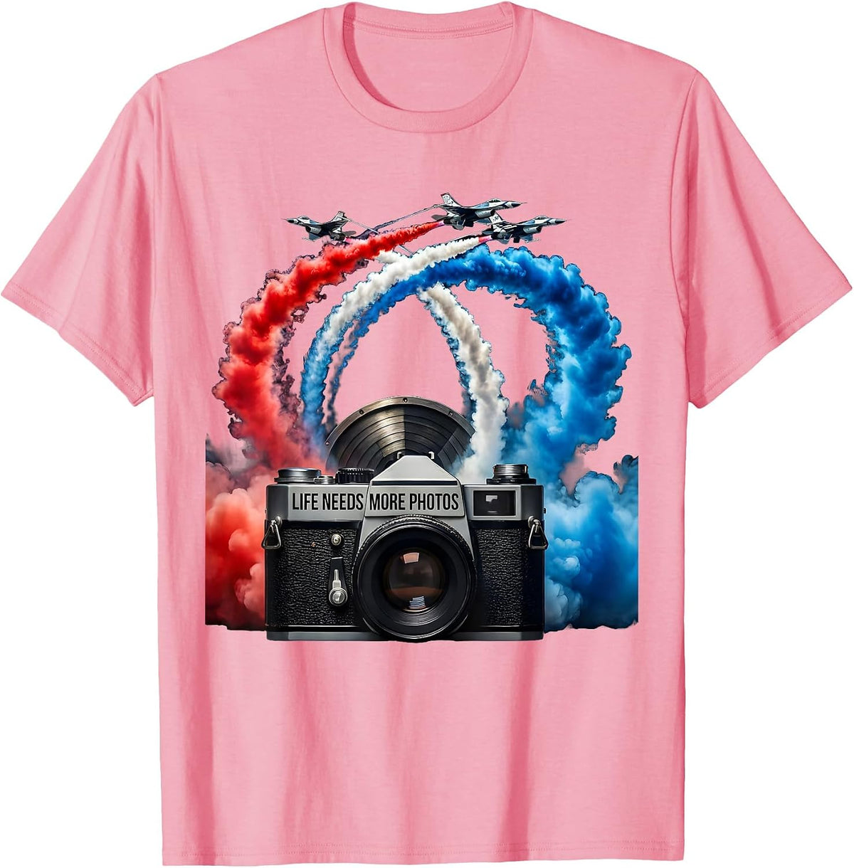 Men's Life Needs More Photos Photography Lover Design T-Shirt - Pink