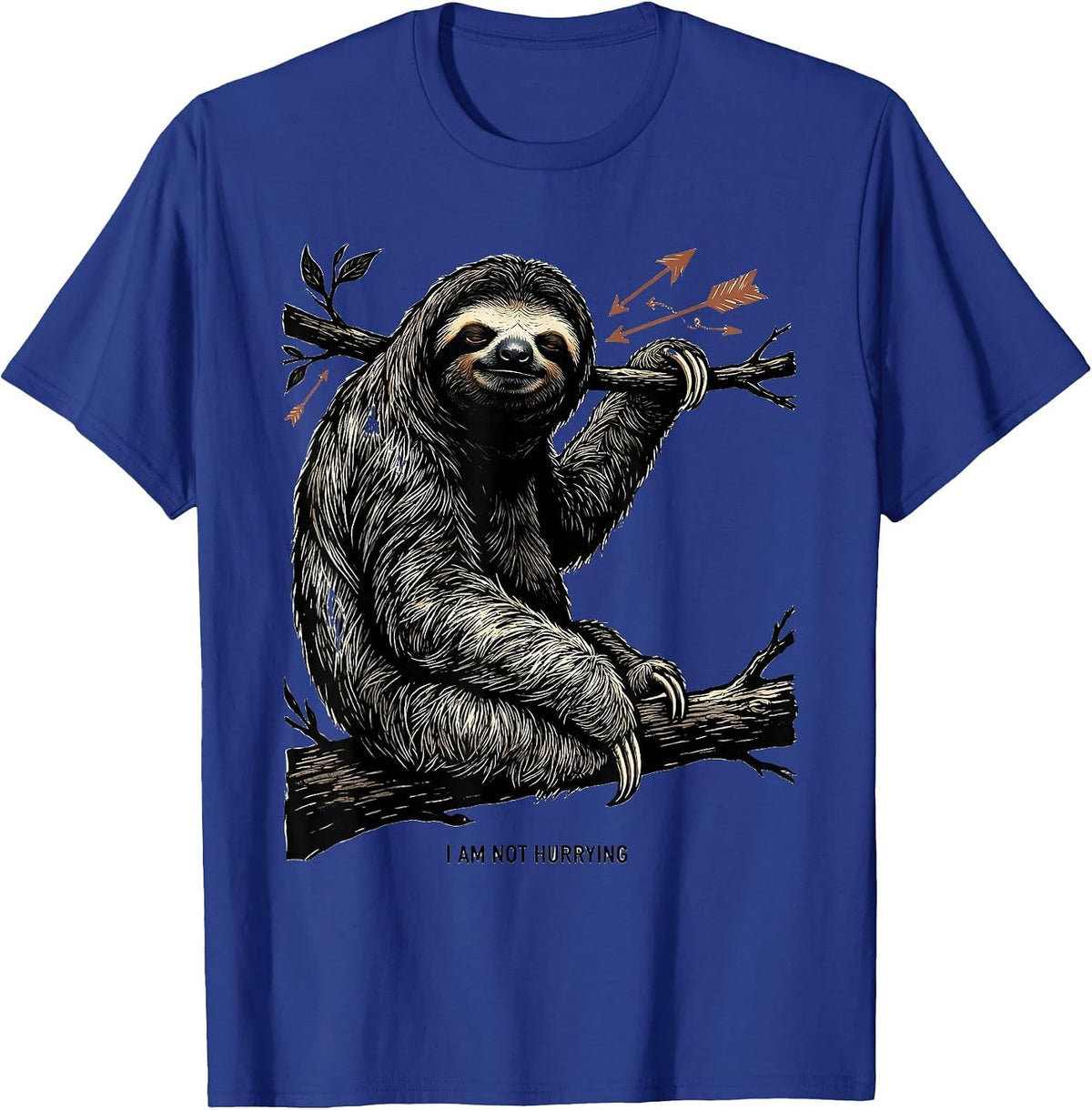 I Am Not Hurrying Funny Sloth Lover Gift T-Shirt - Royal Blue