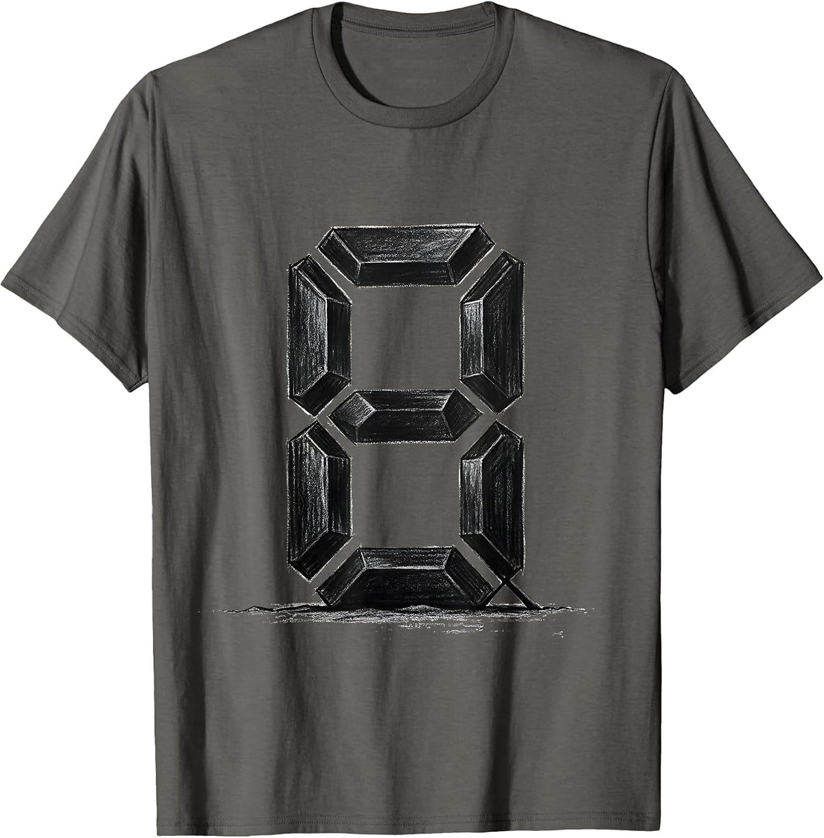 Men's Seven-Segment Math Teacher Sarcastic Humor Gift T-Shirt - Asphalt Grey