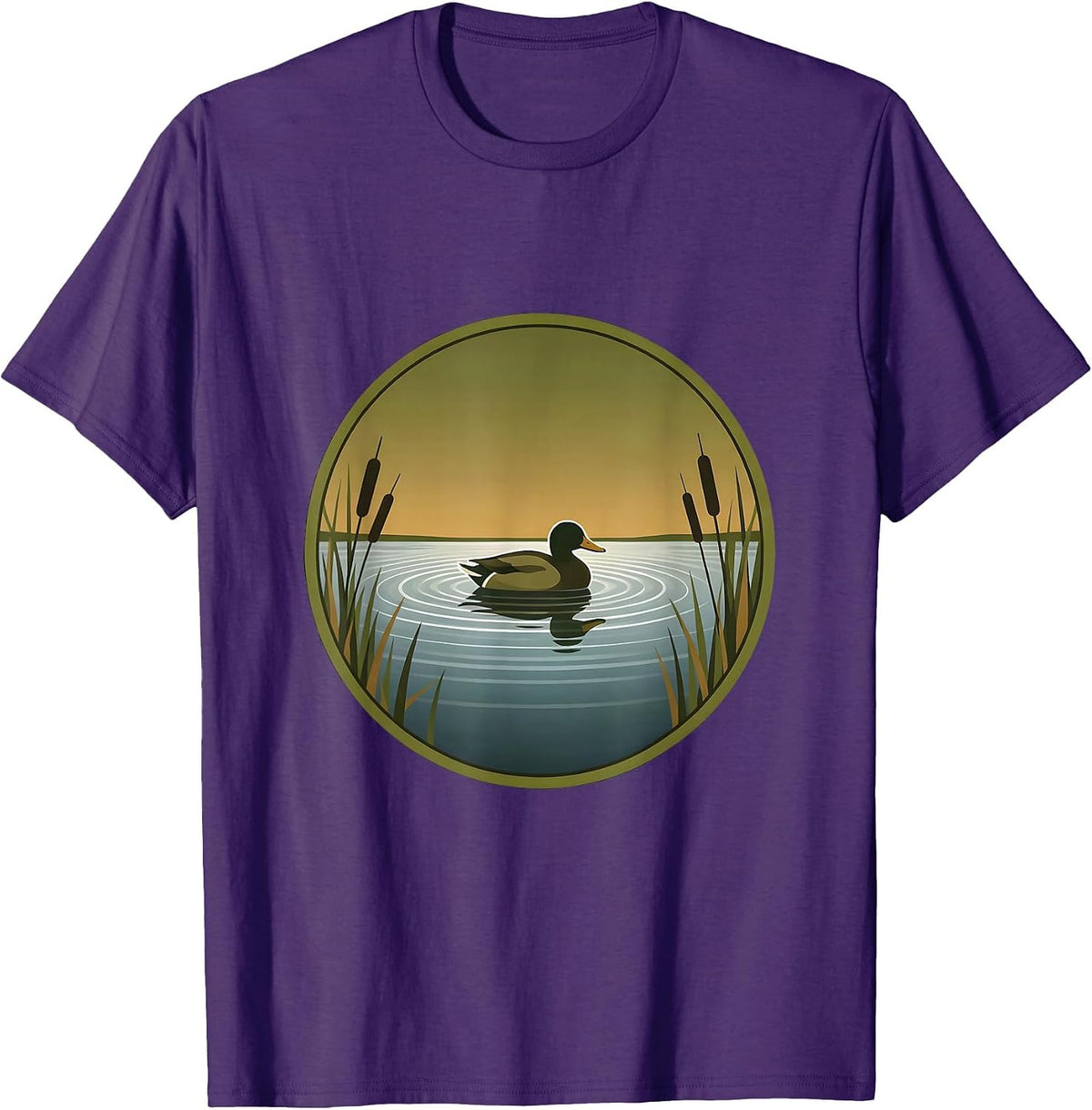 Men's Camo Duck Decoy Still Water Hunting Graphic T-Shirt - Purple
