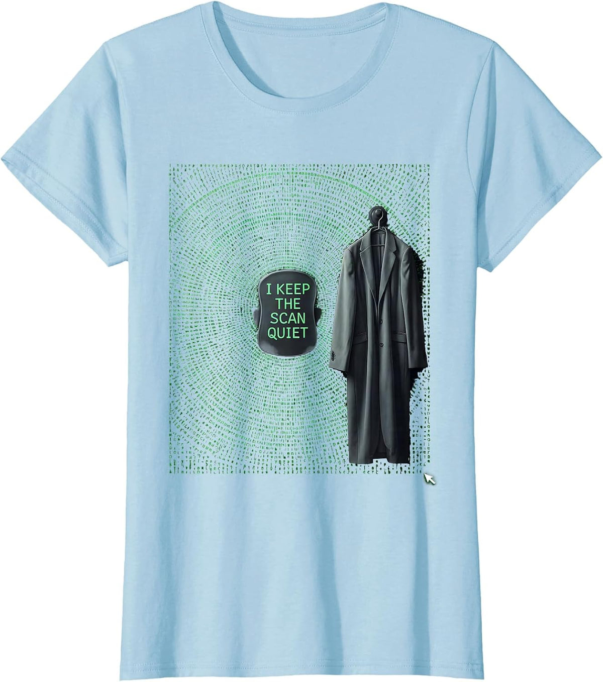 I Keep The Scan Quiet Ascii Terminal Art Mammography T-Shirt - Baby Blue