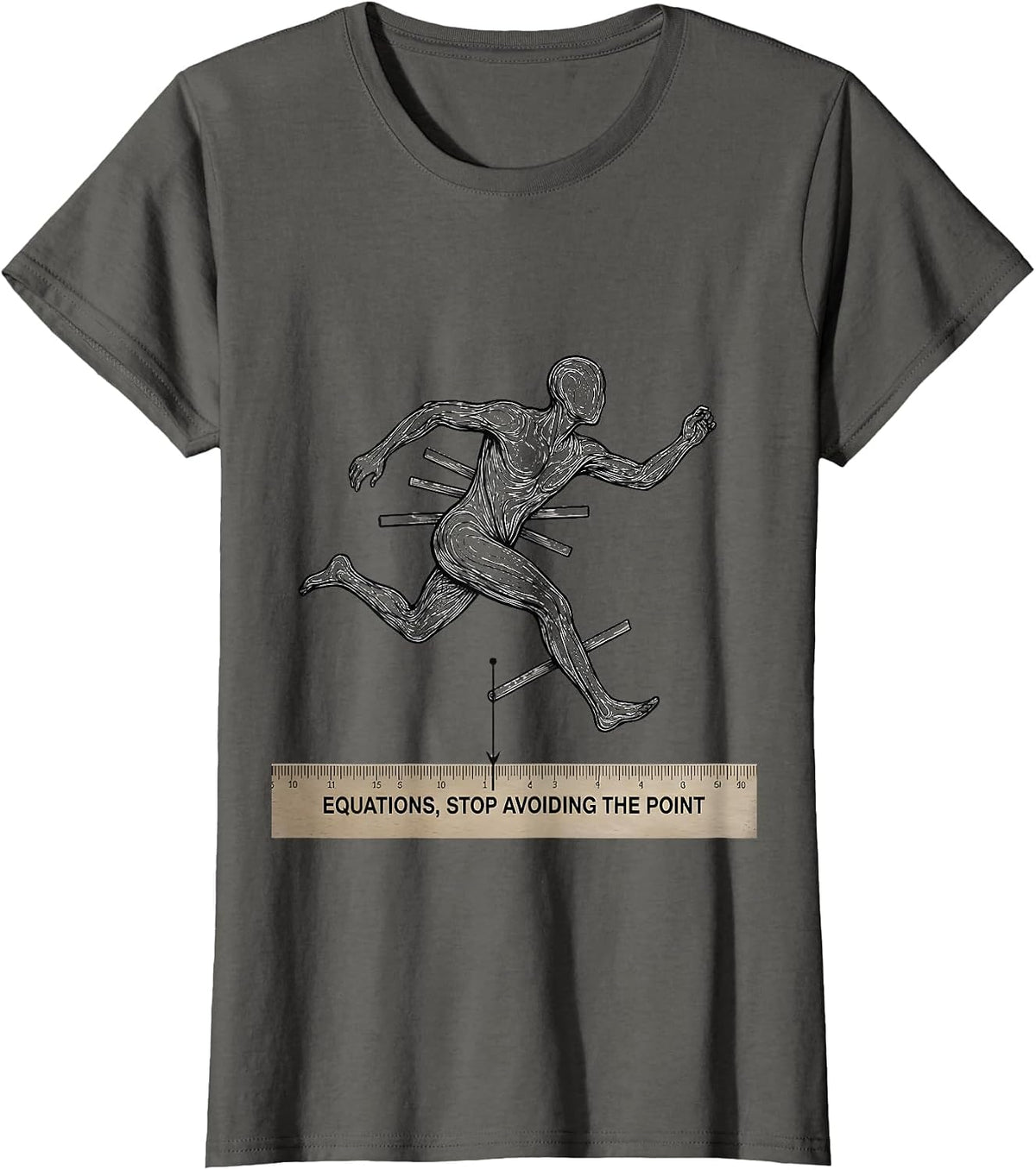 Women's Equations Stop Avoiding The Point Funny Math Teacher Gift T-Shirt - Asphalt Grey