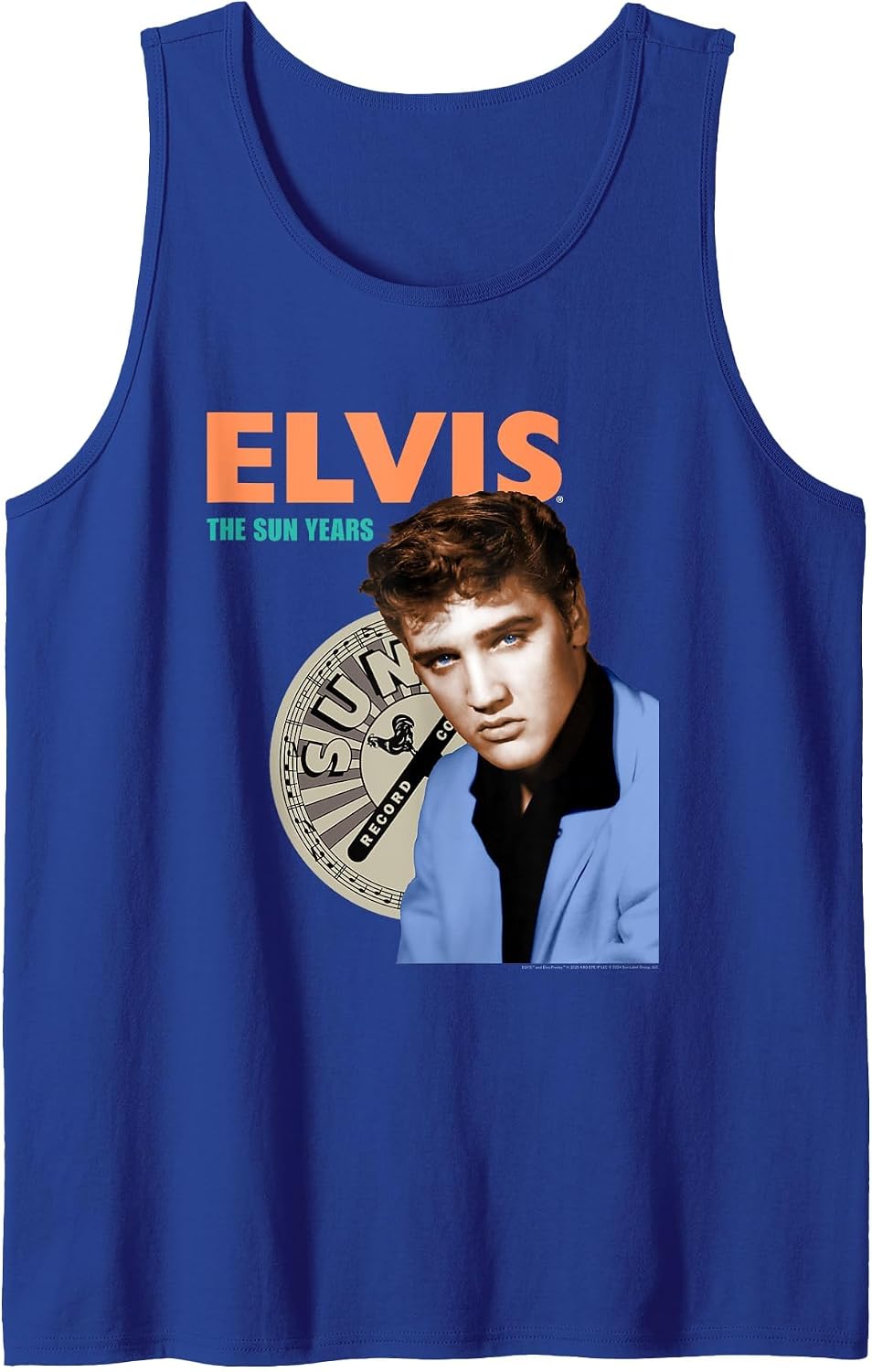 Sun Records X Elvis Presley The Sun Years Photo Tank Top - Royal Blue