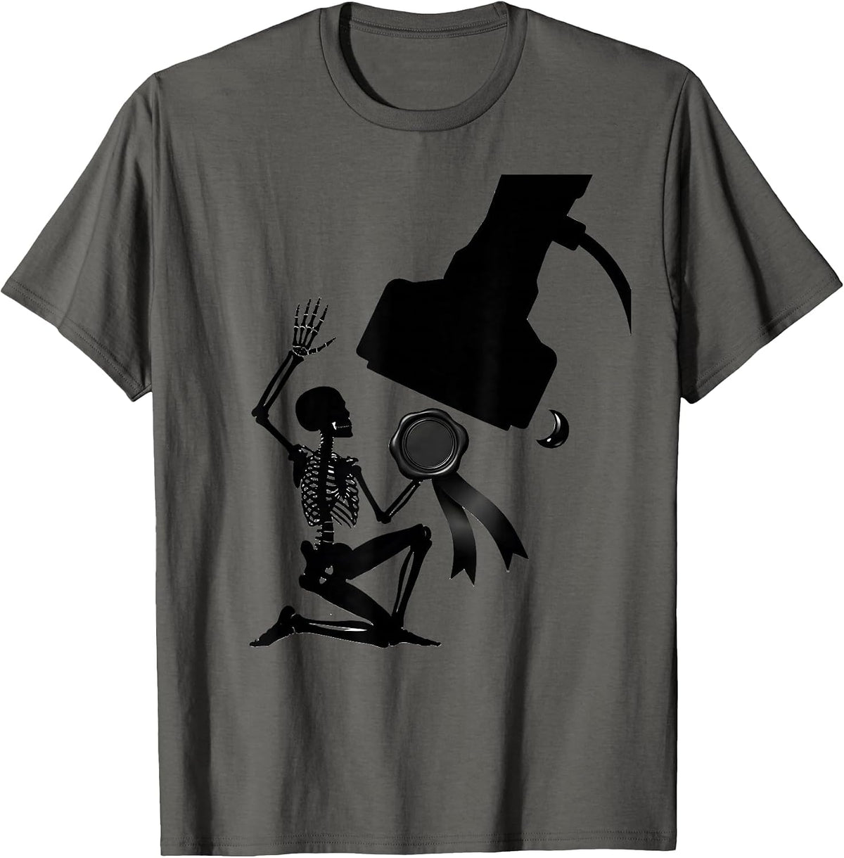 Men's Skeleton Ultrasound Tech Halloween Radiology Humor T-Shirt - Asphalt Grey