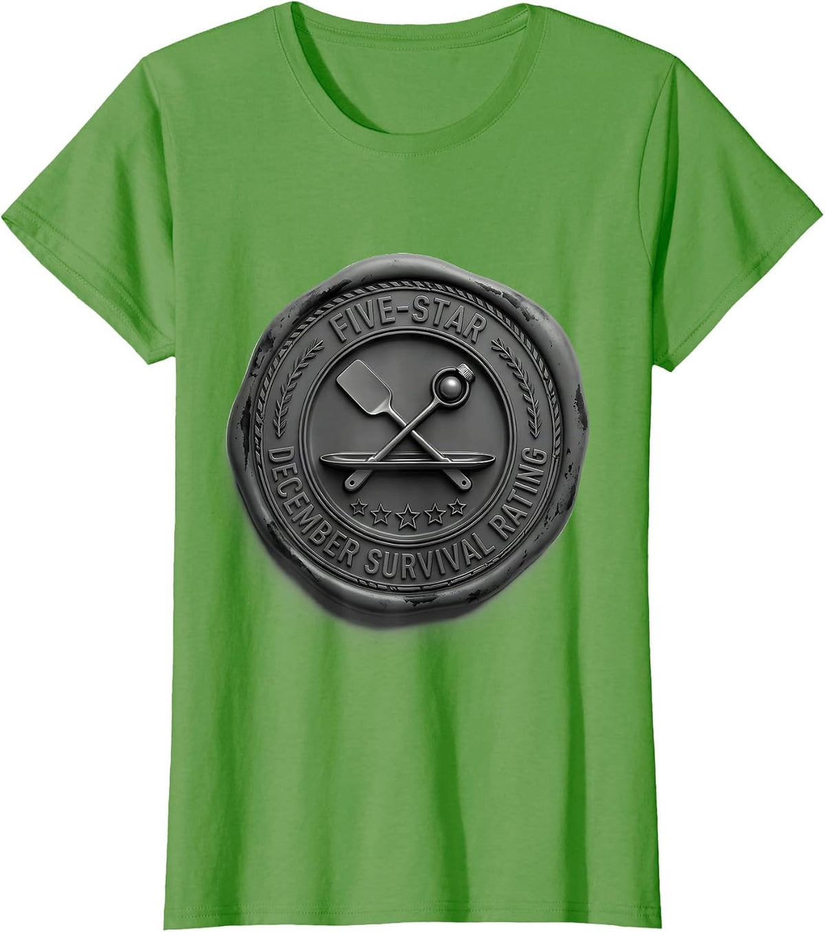 Women's Five-Star December Survival Rating Funny Pharmacy Squad T-Shirt - Grass Green