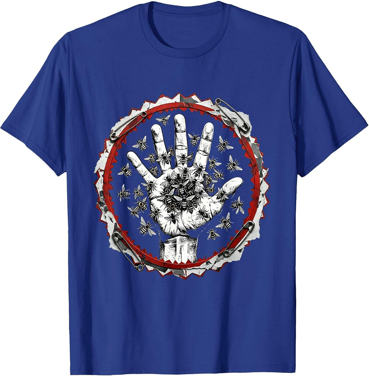 Punk Beekeeper Hand Releasing Swarm Graphic T-Shirt - Royal Blue