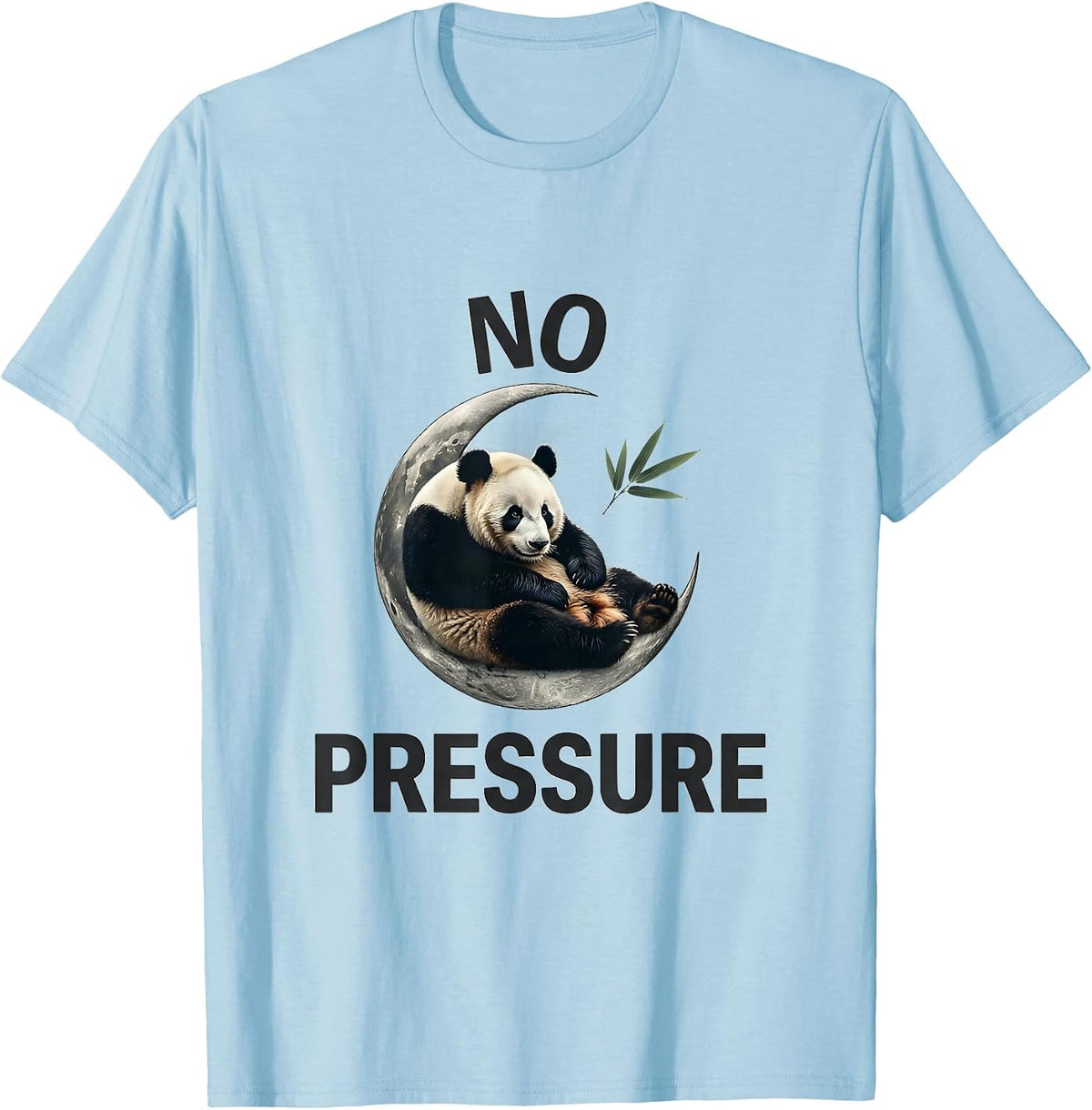 Men's No Pressure Minimalist Panda Lover Cute Humor Gift T-Shirt - Baby Blue