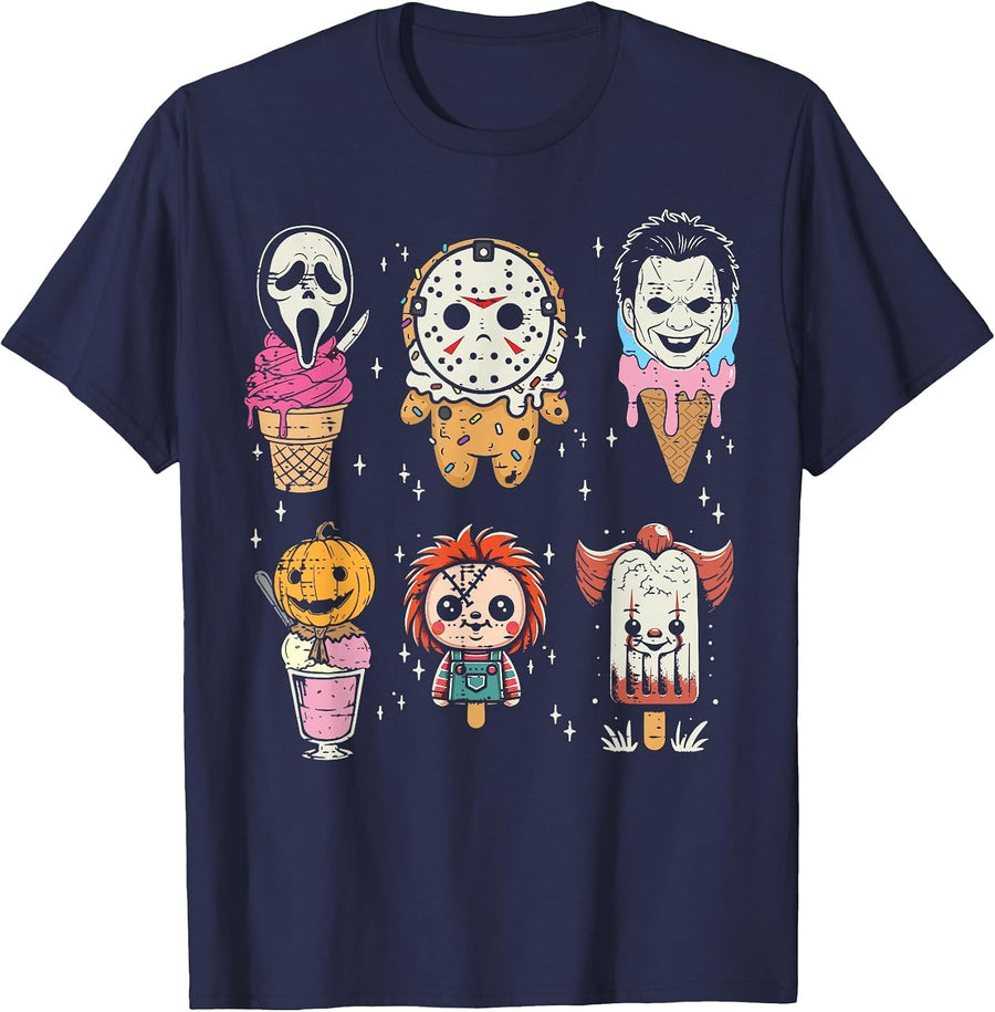 Halloween Desserts Ice Cream Cute Costume Kids Men Women T-Shirt - Navy Blue