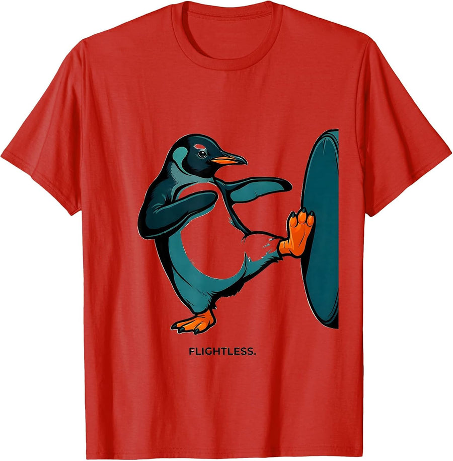 Men's Flight Was Never An Option Tactical Penguin Funny Bird Meme T-Shirt - Red