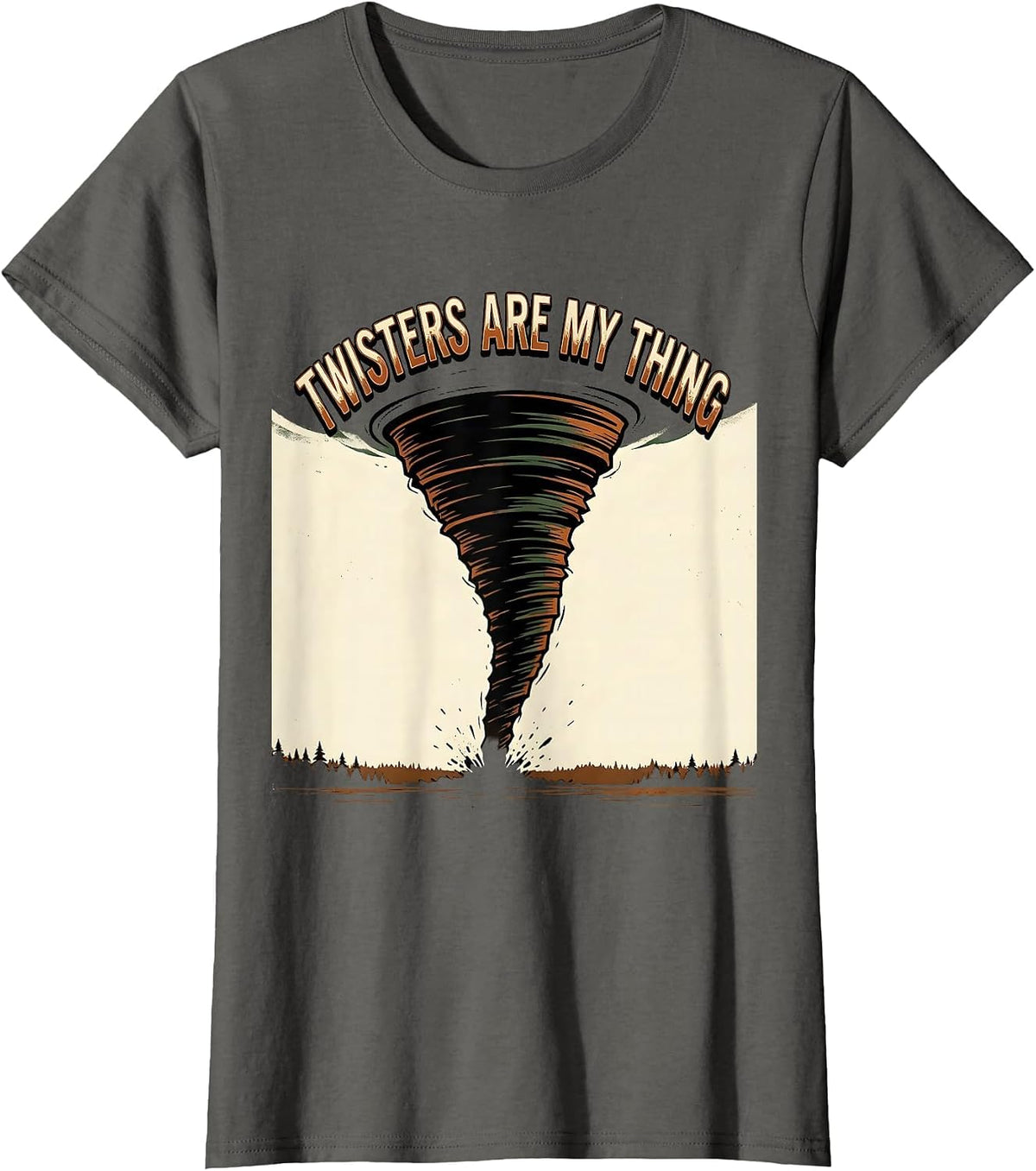 Women's Twisters Are My Thing Vintage Storm Chaser Tornado Weather T-Shirt - Asphalt Grey