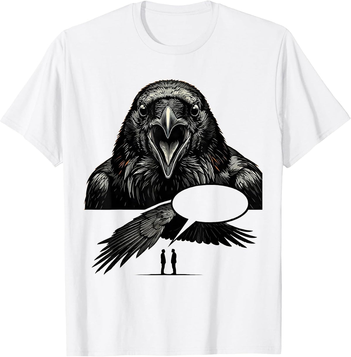 Men's Black Crow Gothic Dark Humor Crow Lover Gift T-Shirt - White