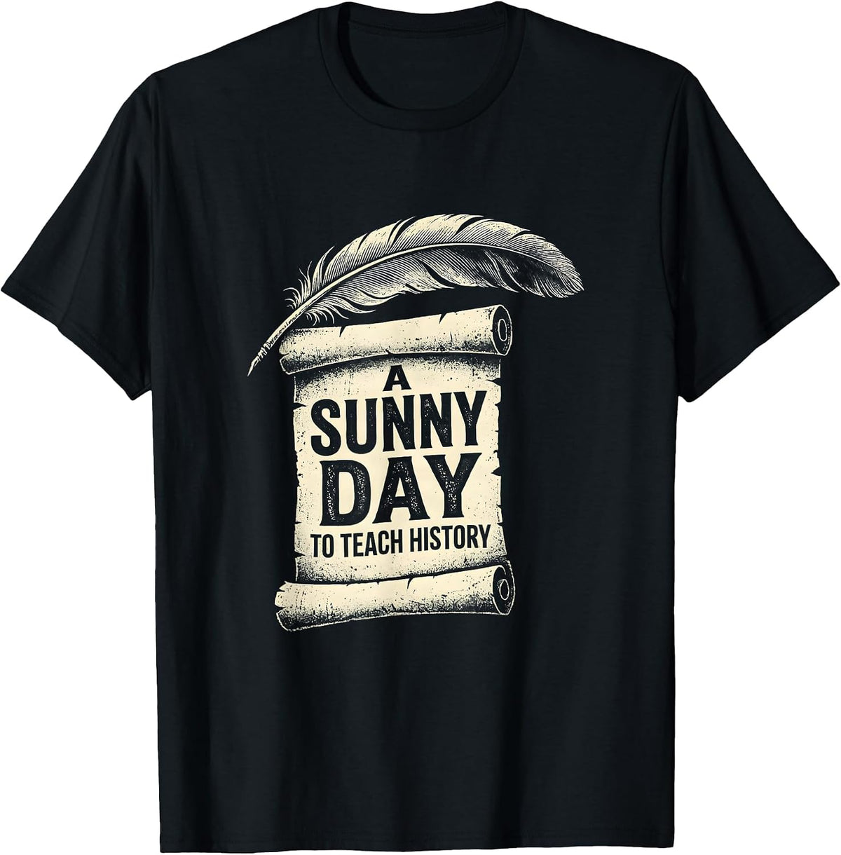 Men's A Sunny Day To Teach History Funny Retro Groovy History T-Shirt - Black