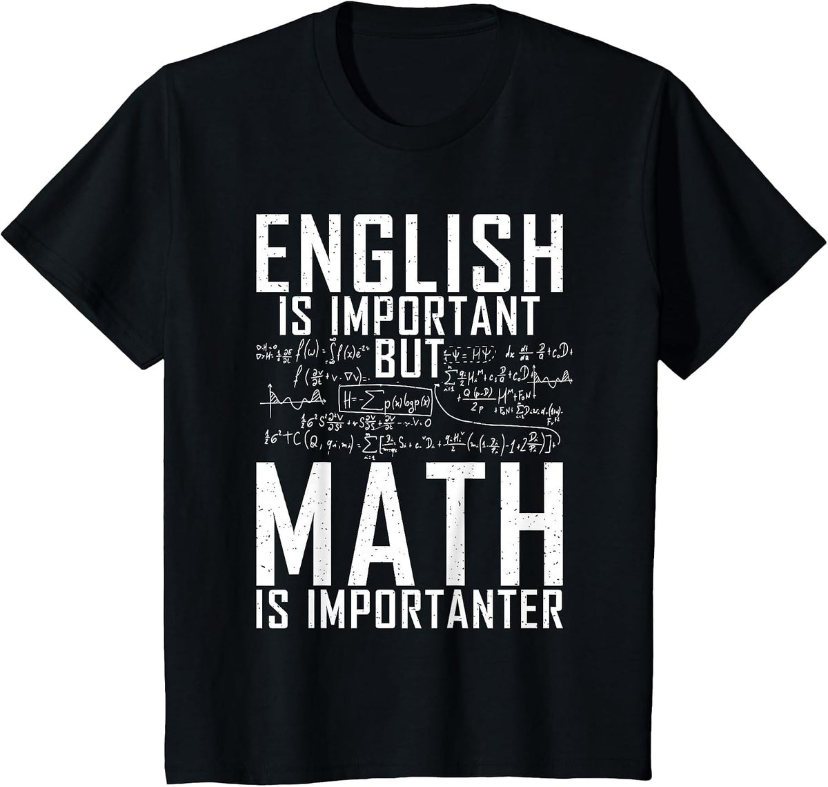 English is Important but Math is Importanter Teaching Math T-Shirt - Black