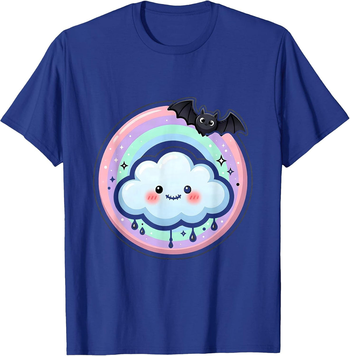Rainbow Bridge Over Clouds Kindergarten Design T-Shirt - Royal Blue