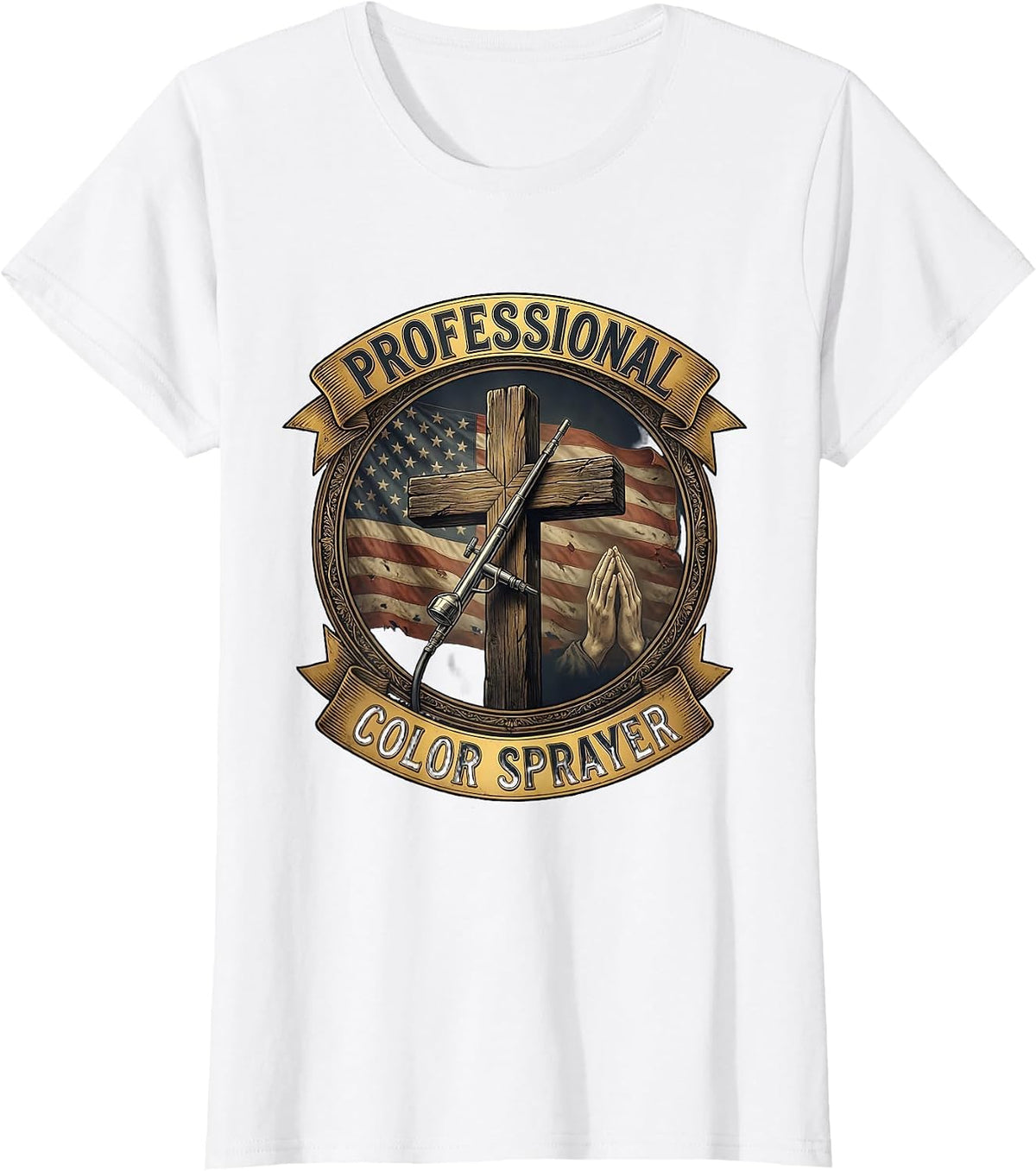 Professional Color Sprayer Airbrush Art Design T-Shirt - White