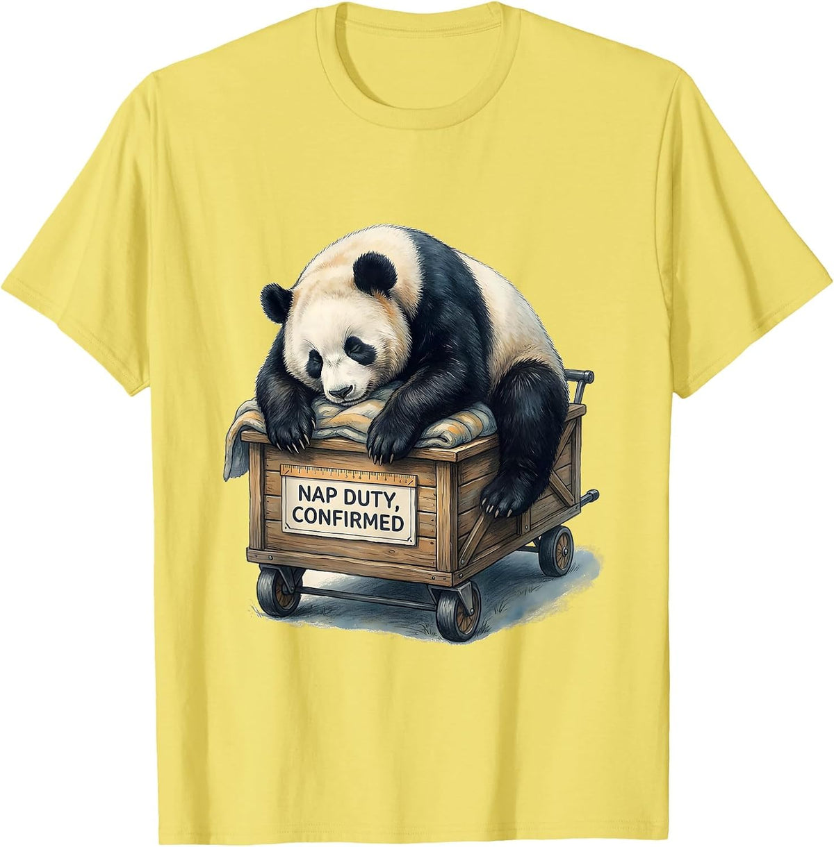 Men's Nap Duty Confirmed Funny Panda Bear Animal Lover Gift T-Shirt - Lemon Yellow