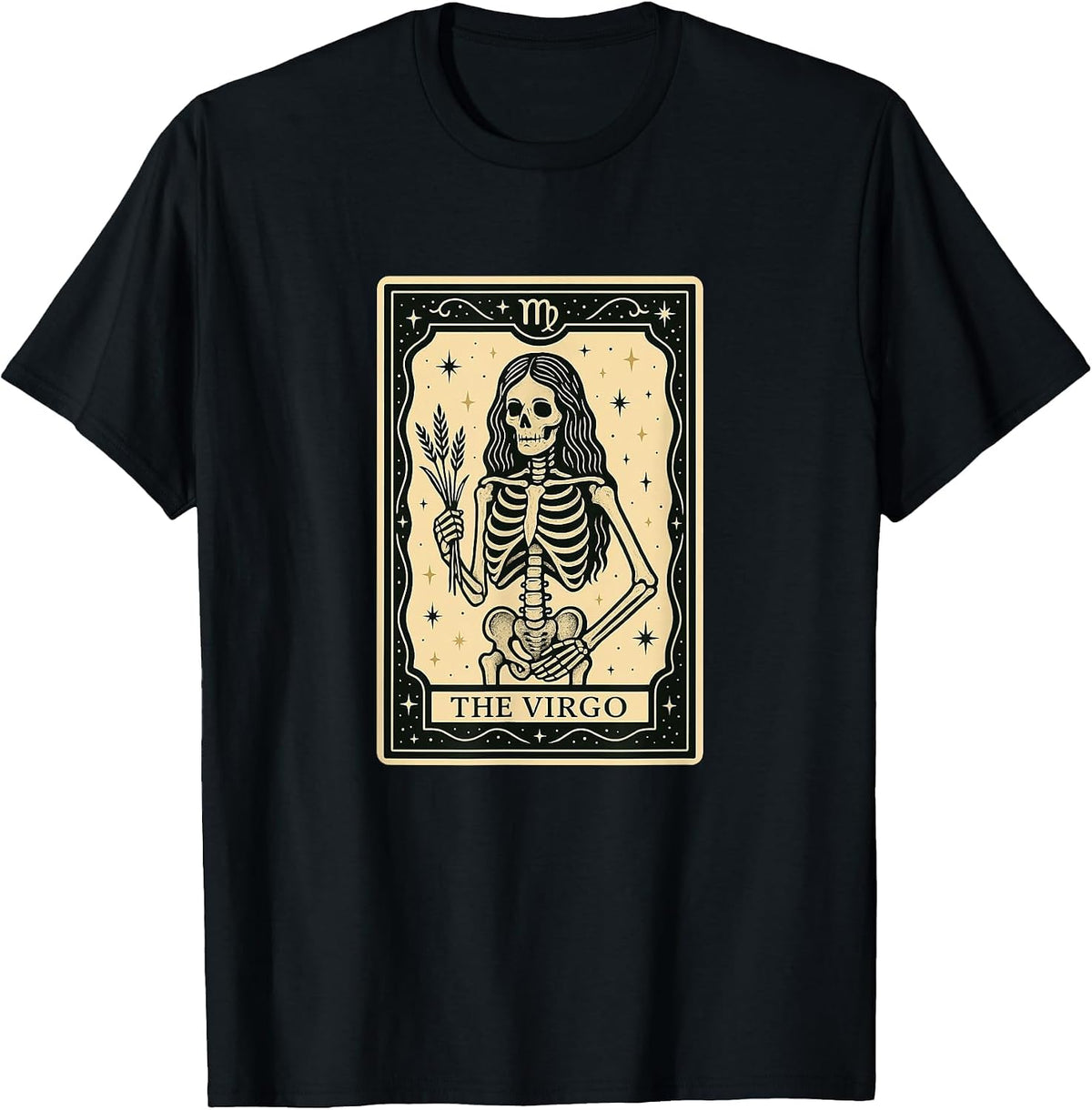 The Virgo Tarot Card - Halloween Spooky Gothic Witchy T-Shirt - Black