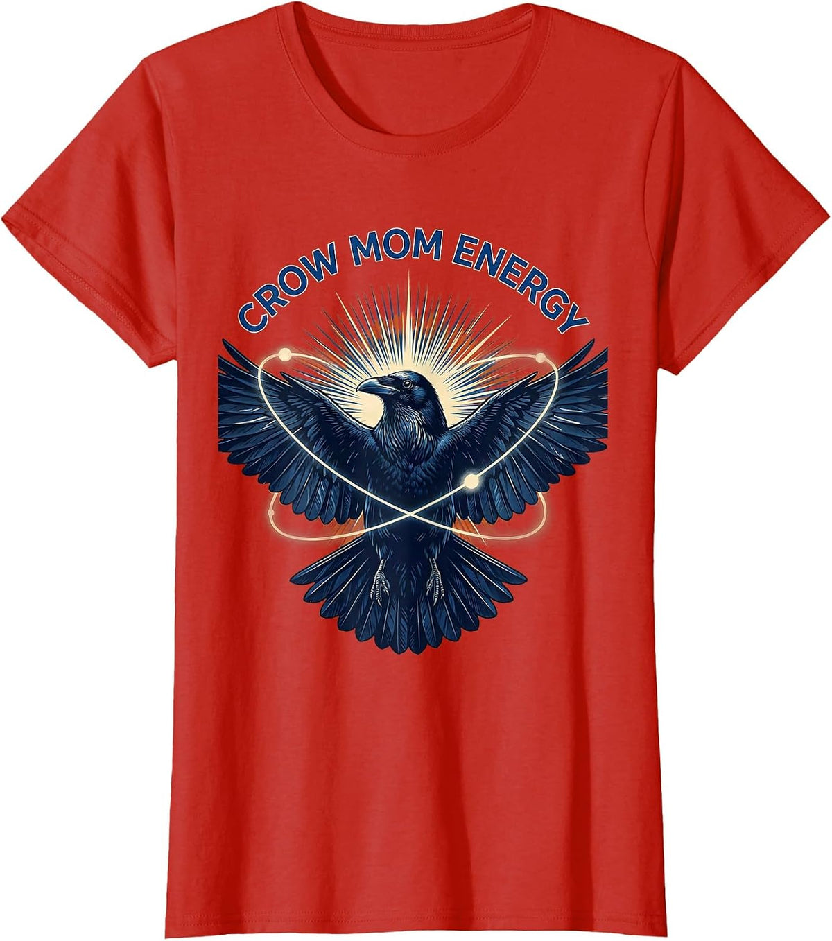 Crow Mom Energy Bold Crow Lover Design T-Shirt - Red