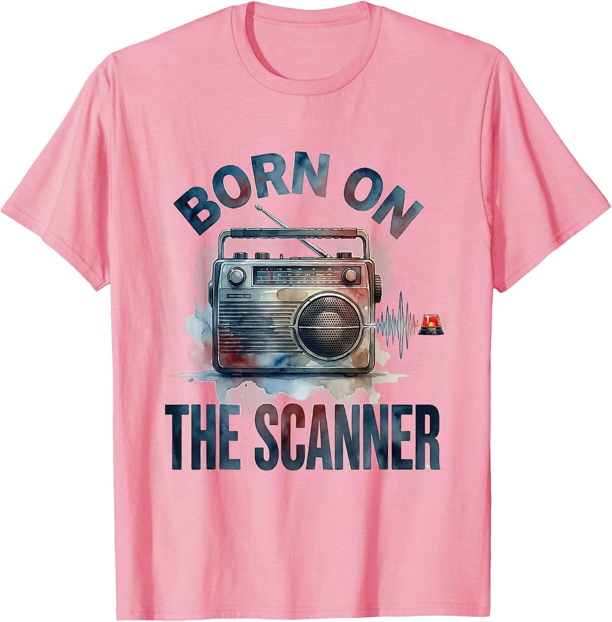 Men's Born On The Scanner Funny EMS Paramedic EMT Gift T-Shirt - Pink