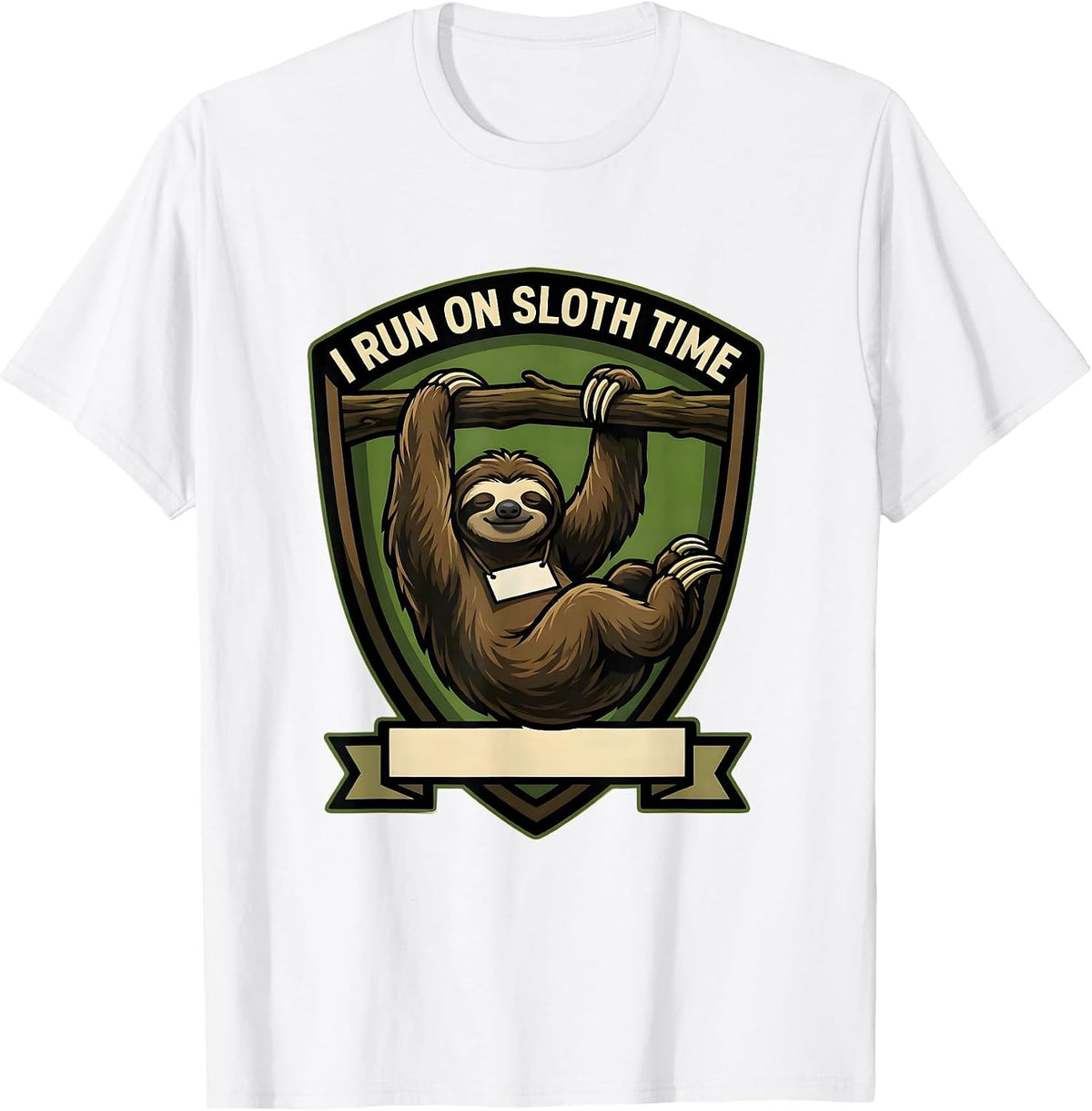 Men's I Run On Sloth Time Funny Sloth Lover Animal Humor T-Shirt - White