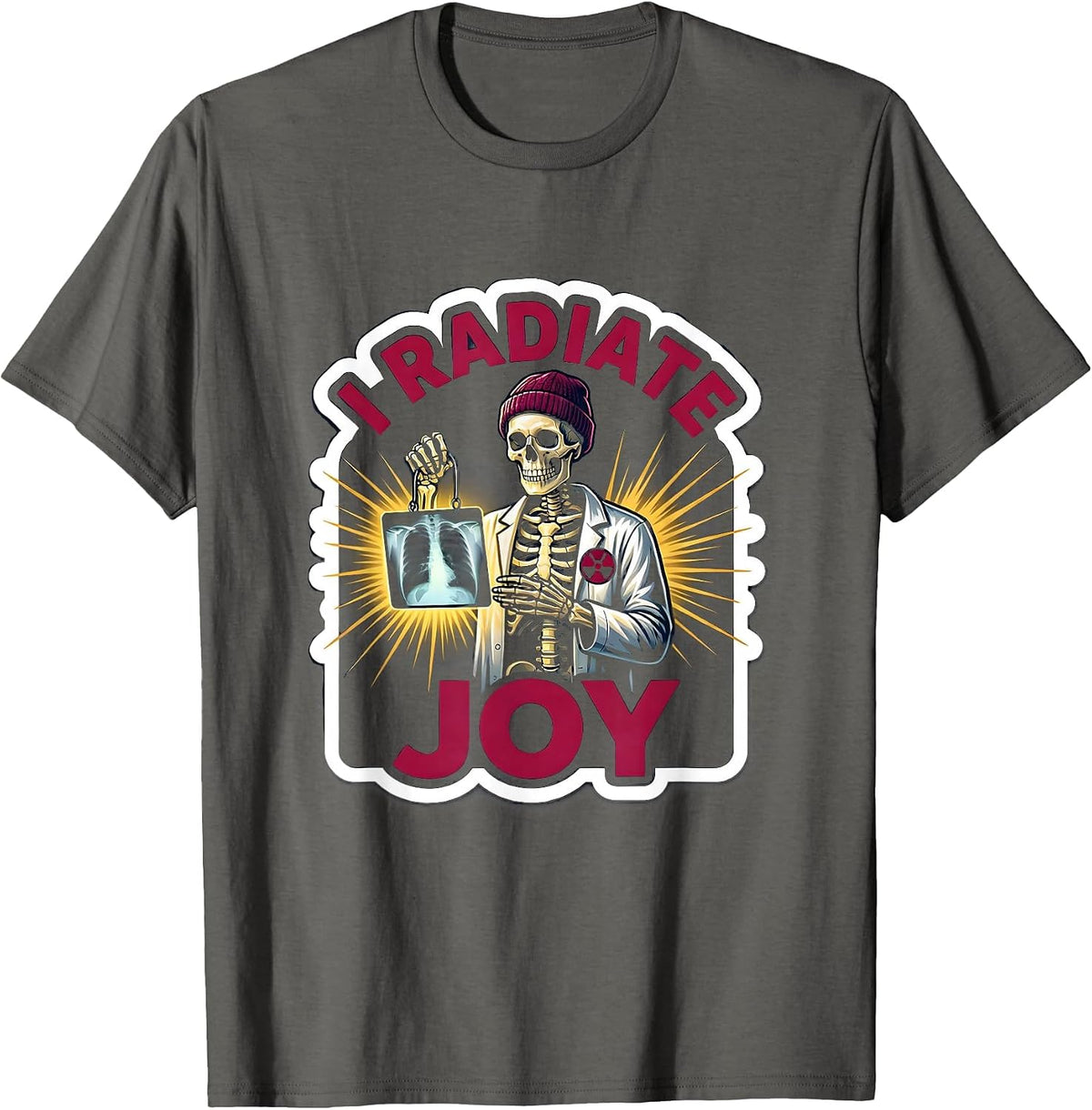 Men's I Radiate Joy Funny Radiology Tech Rad Tech Humor T-Shirt - Asphalt Grey