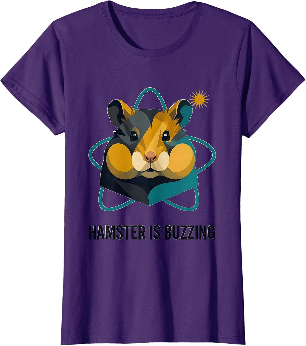 Hamster Is Buzzing Midcentury Modern Pet Lover Humor T-Shirt - Purple