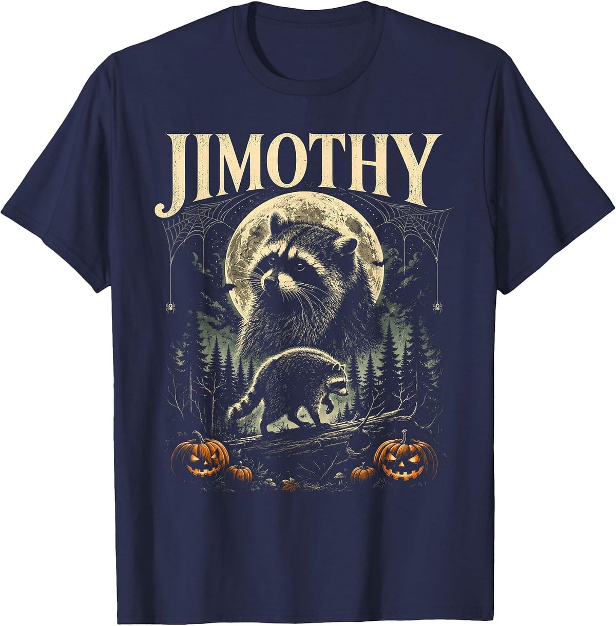 Jimothy Viral Raccoon Meme Halloween Funny T-Shirt - Navy Blue