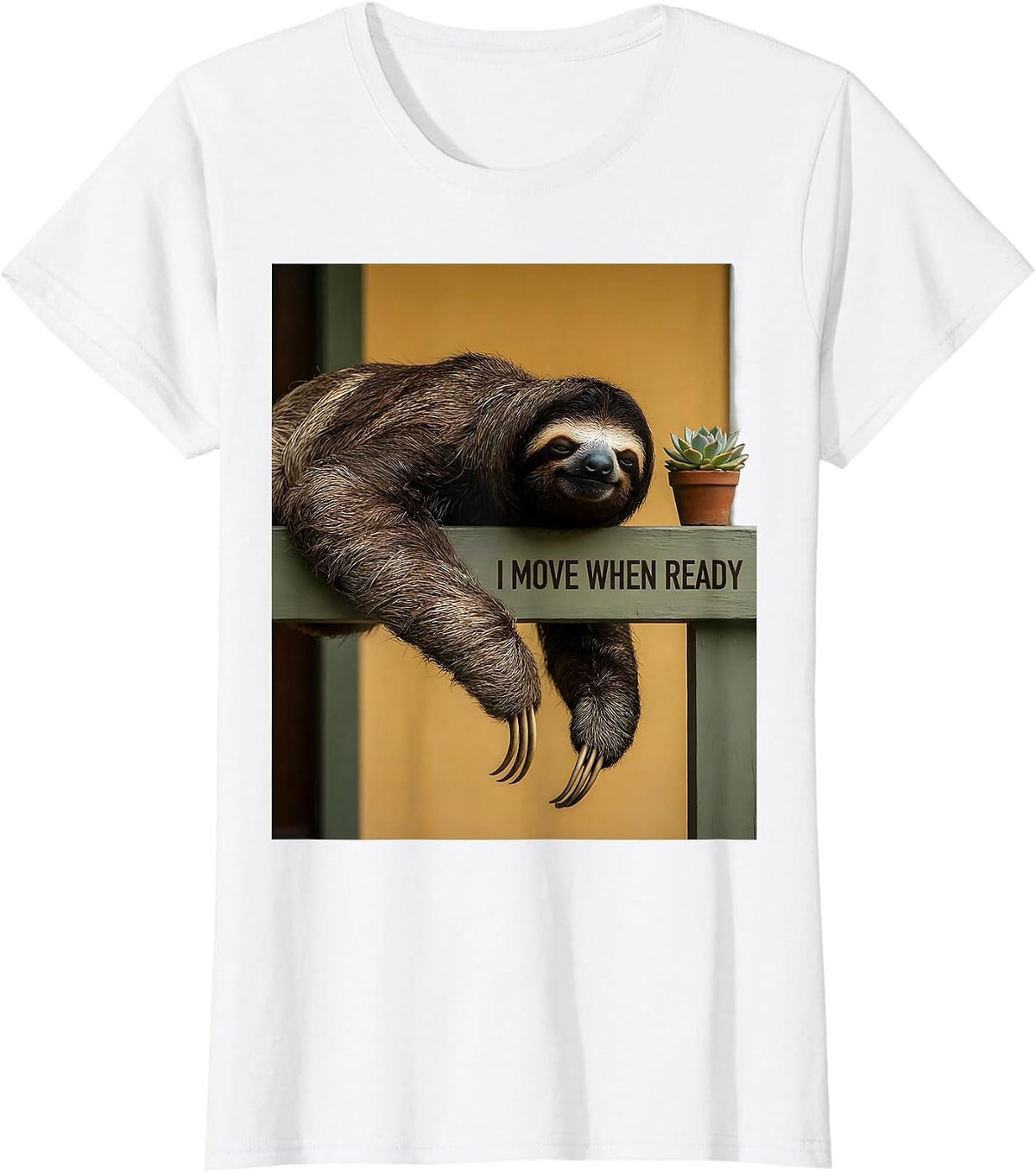 I Move When Ready Funny Sloth Lover Gift for Valentine's Day T-Shirt - White