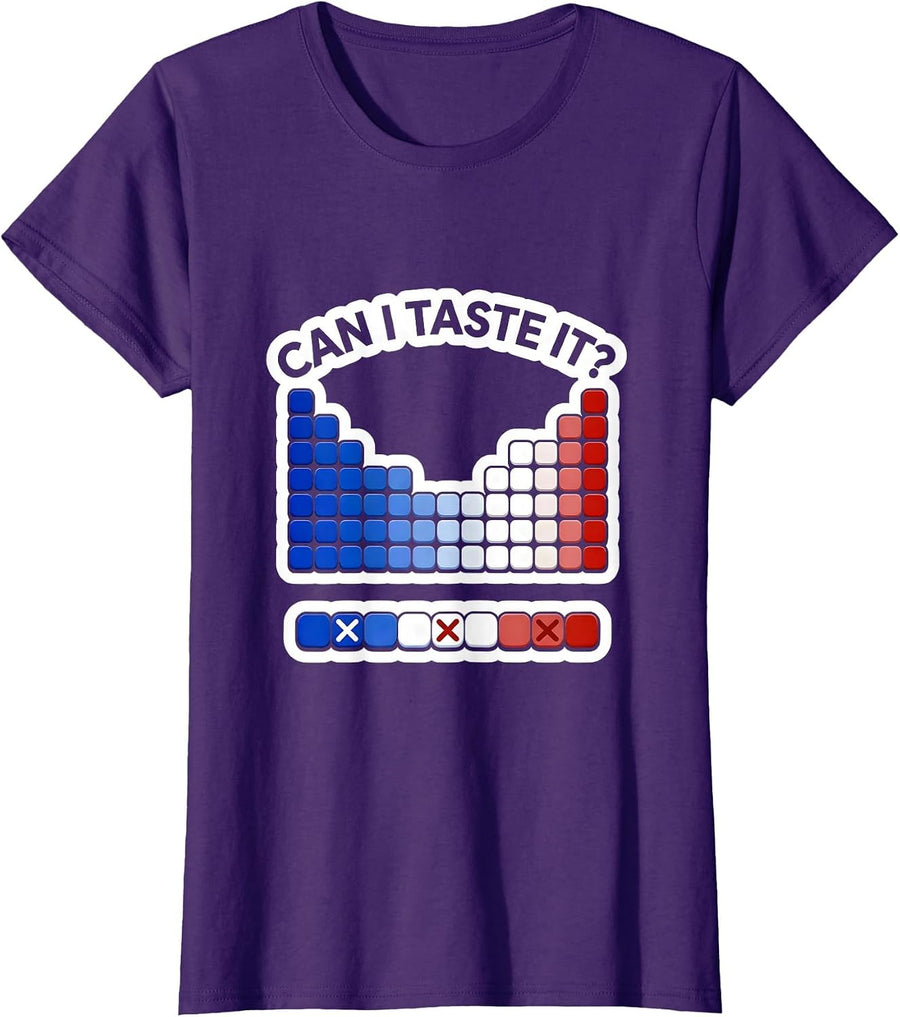 Women's Can I Taste It Funny Periodic Table Chemistry Teacher T-Shirt - Purple