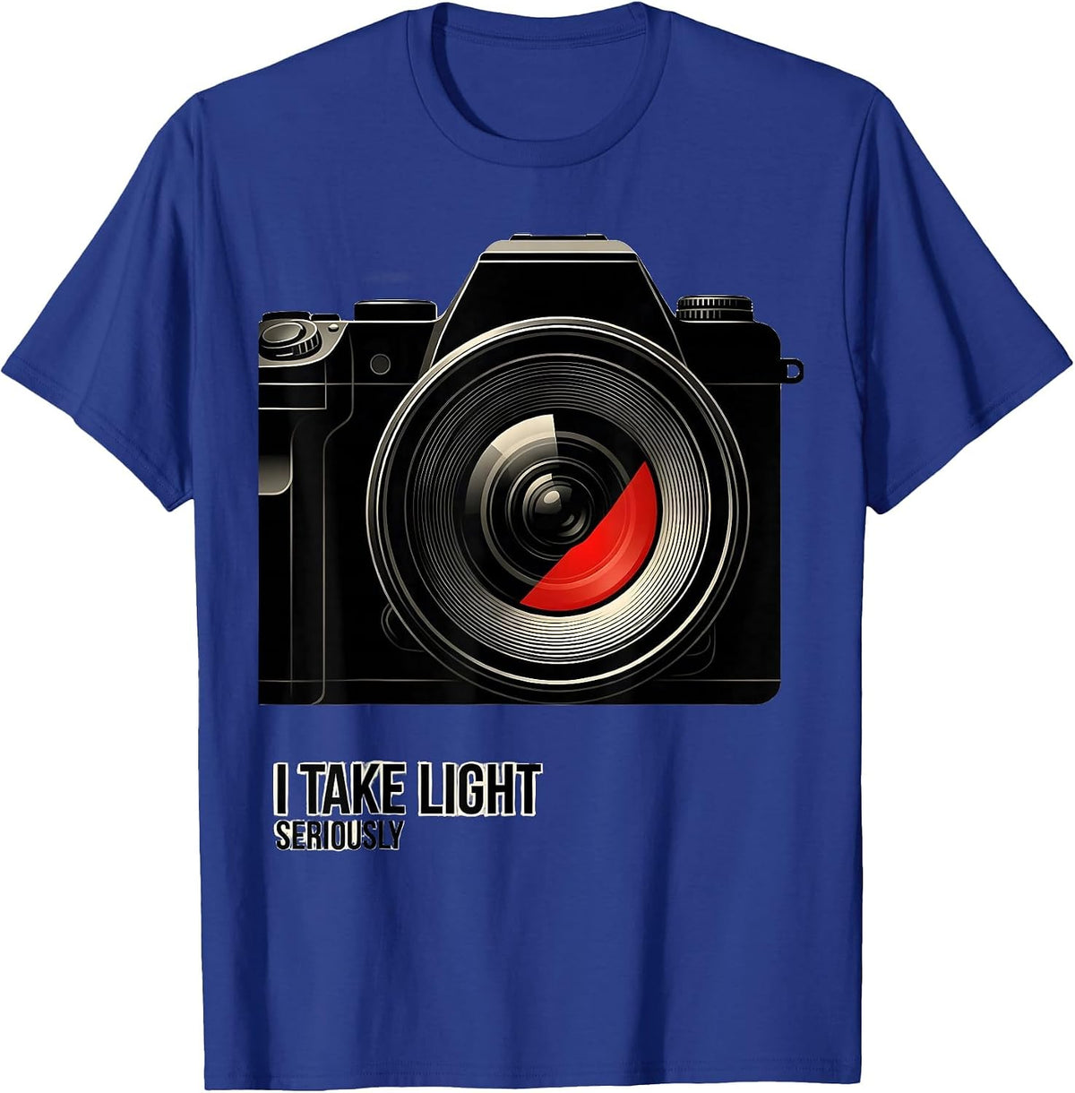 Men's I Take Light Seriously Funny Photography Hobbyist Camera T-Shirt - Royal Blue