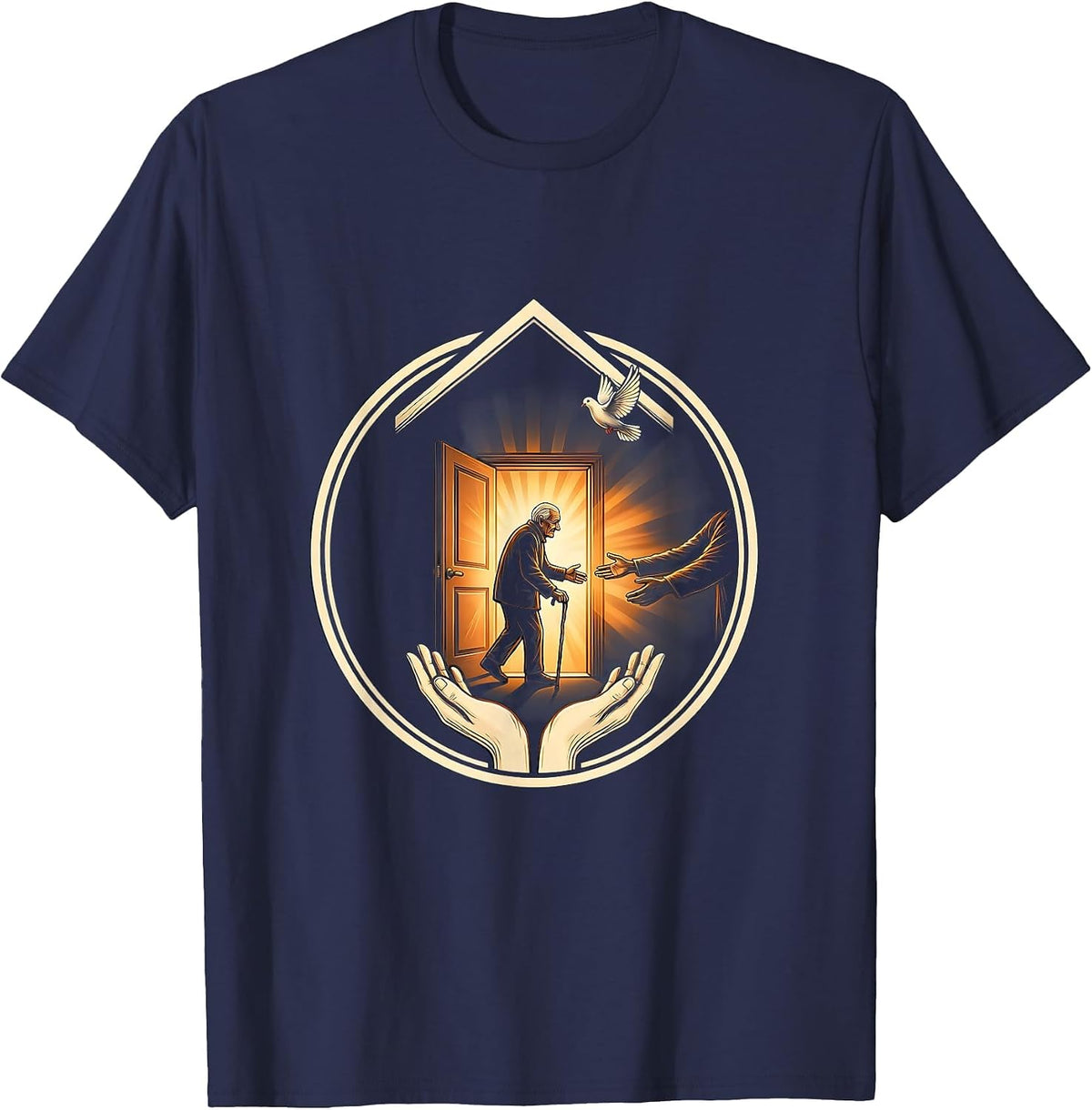 Altruismo House Welcoming Elder at Open Door T-Shirt - Navy Blue