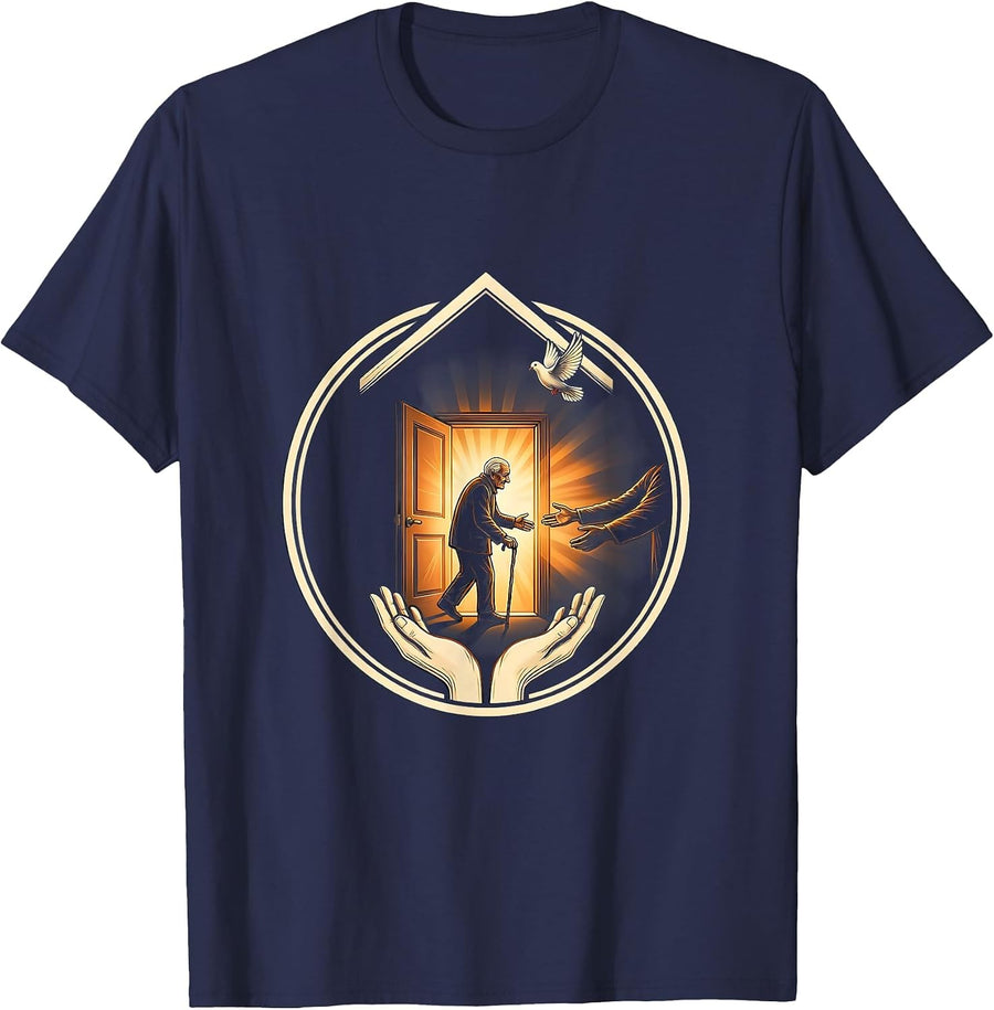 Altruismo House Welcoming Elder at Open Door T-Shirt - Navy Blue