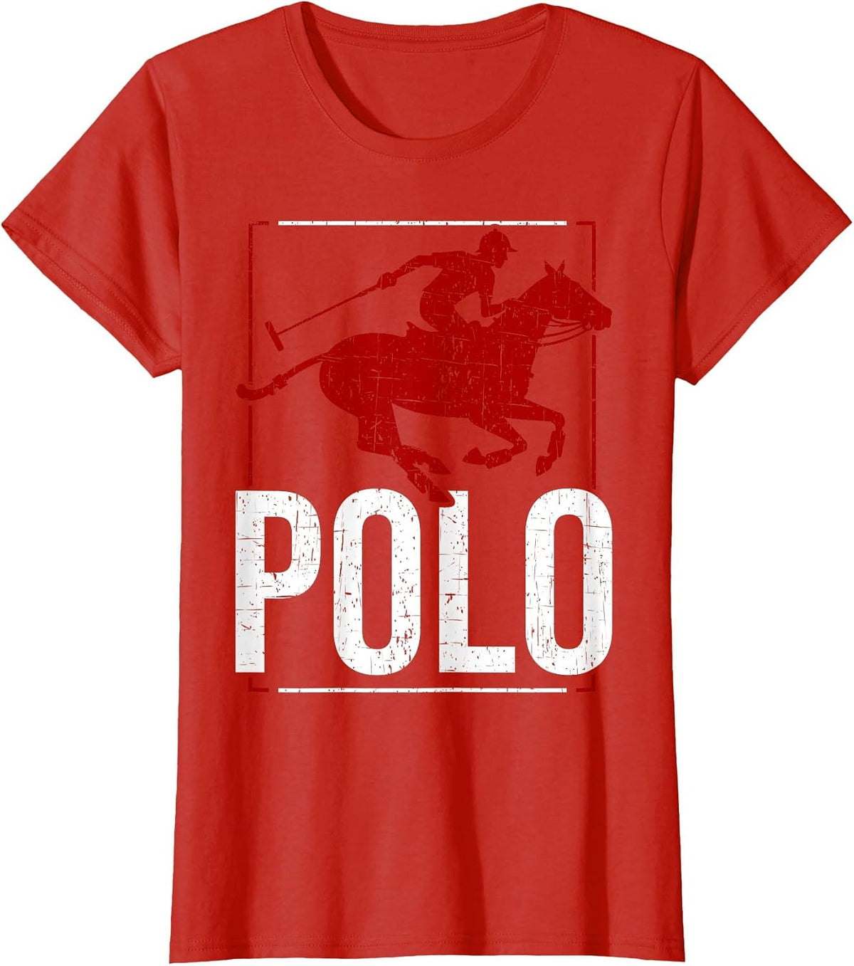 Polo Athletes Polo Player Horse Riding Equestrian Horseback T-Shirt - Red