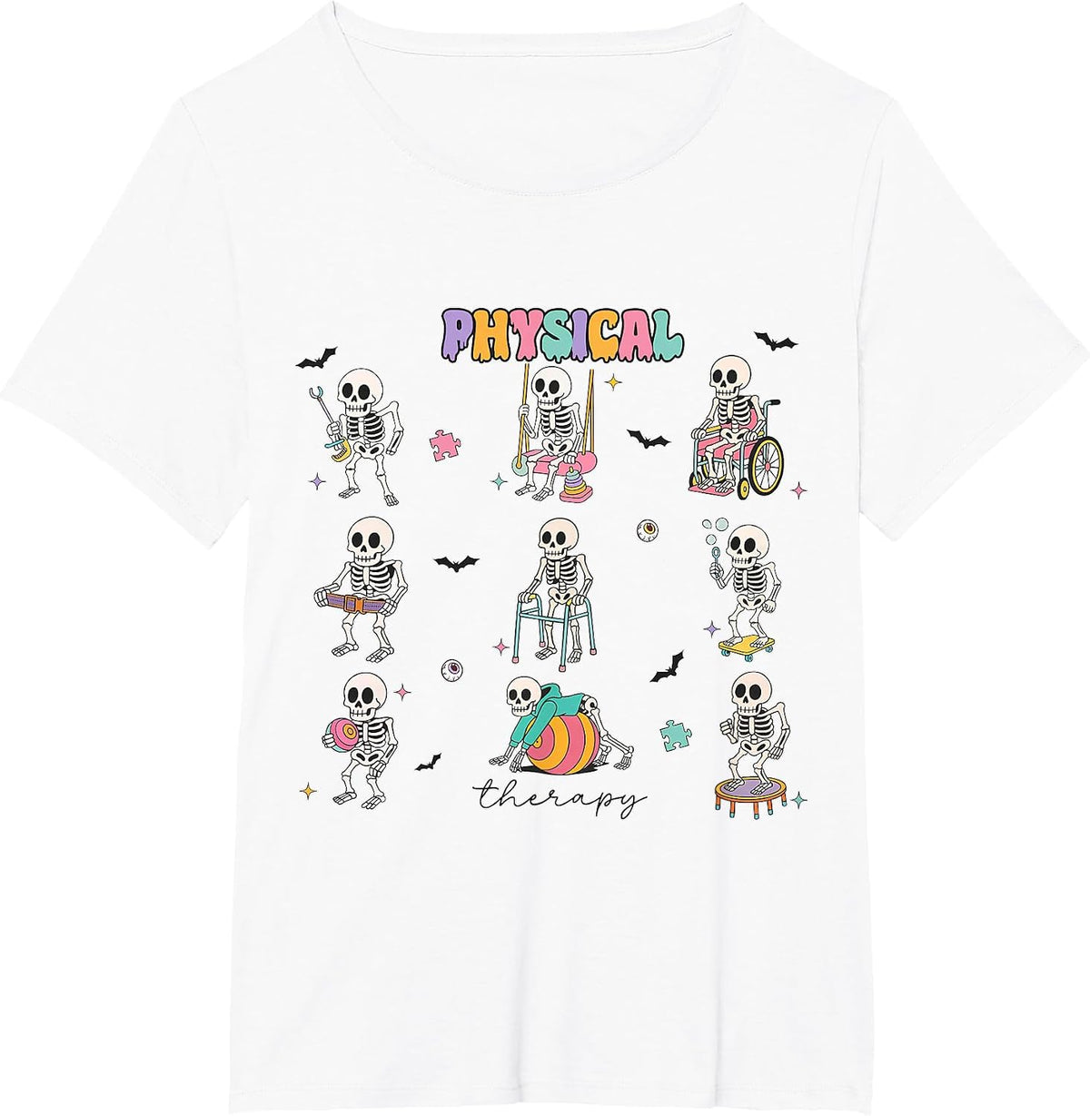 Funny Ghost Physical Therapy Pt Physical Therapist Halloween T-Shirt - White