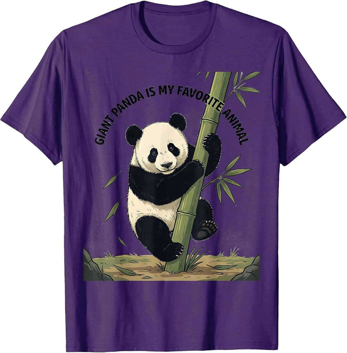 Giant Panda Is My Favorite Animal Funny Animal Lover Cute T-Shirt - Purple