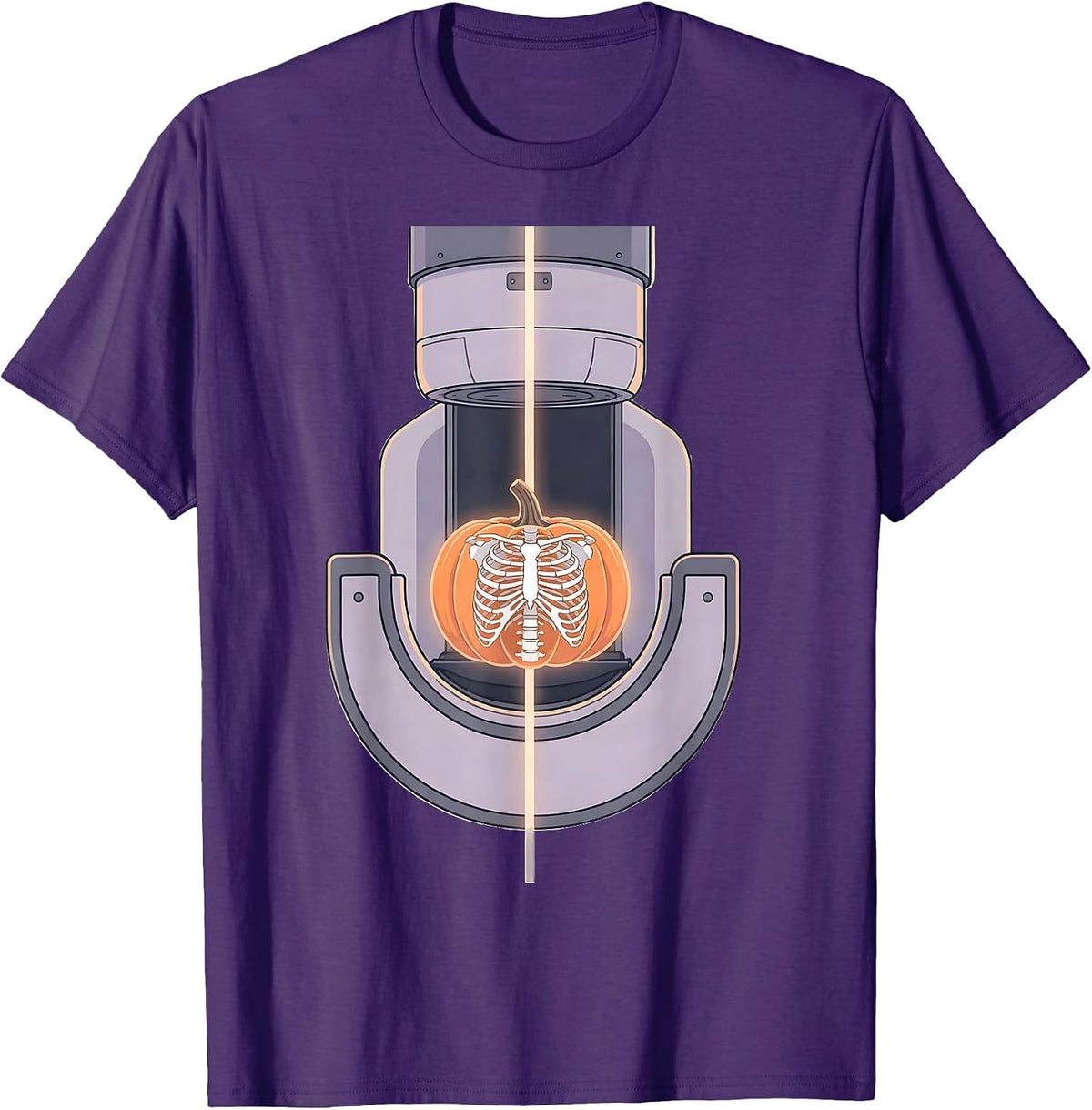 Mammography Pumpkin Radiology Tech Halloween T-Shirt - Purple