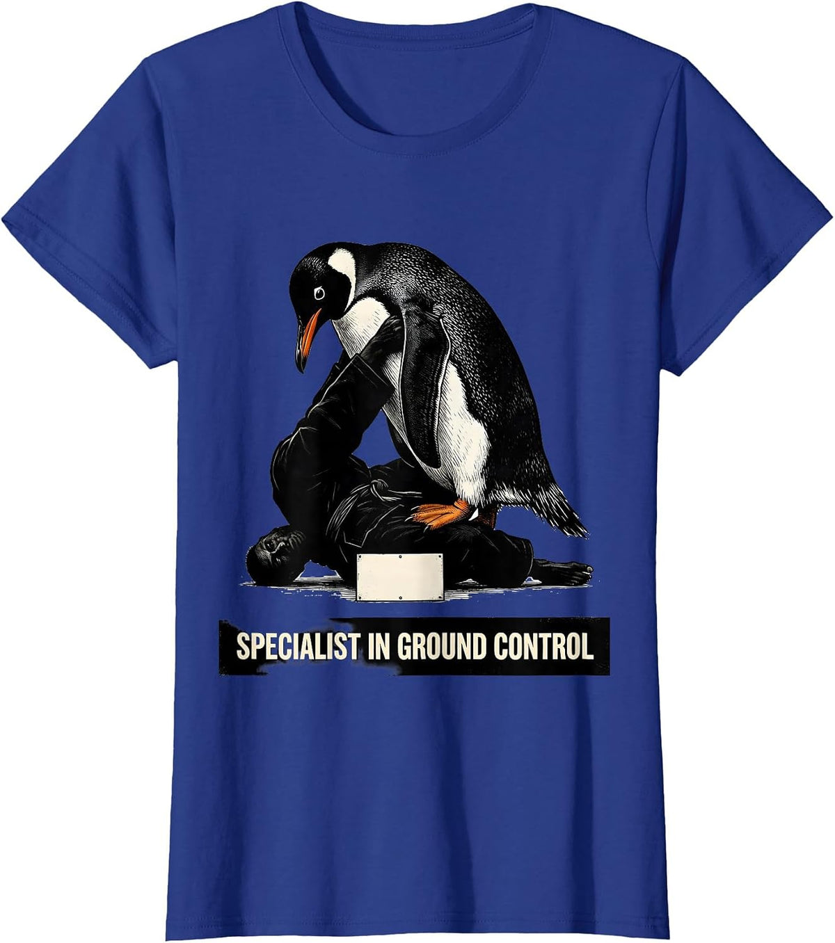 Women's Specialist In Ground Control Funny Penguin Martial Arts T-Shirt - Royal Blue