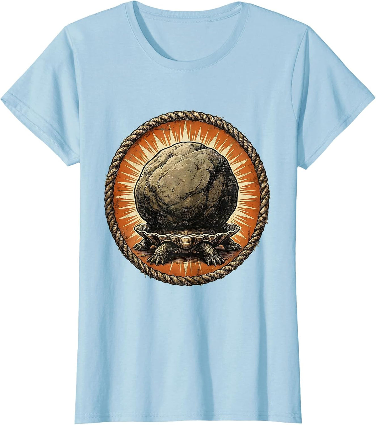 Women's Tiny Turtle Big Boulder Darkly Funny Graphic T-Shirt - Baby Blue