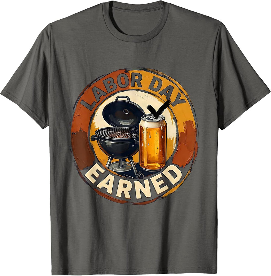 Closed Grill Beer Humor Labor Day Cookout Novelty T-Shirt - Asphalt Grey