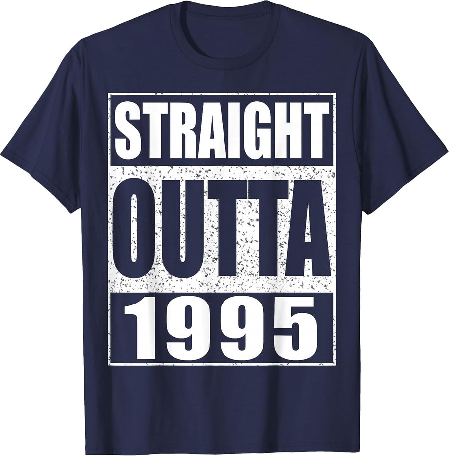 Straight Outta 1995 Men's Women's 30th Birthday Shirt T-Shirt - Navy Blue