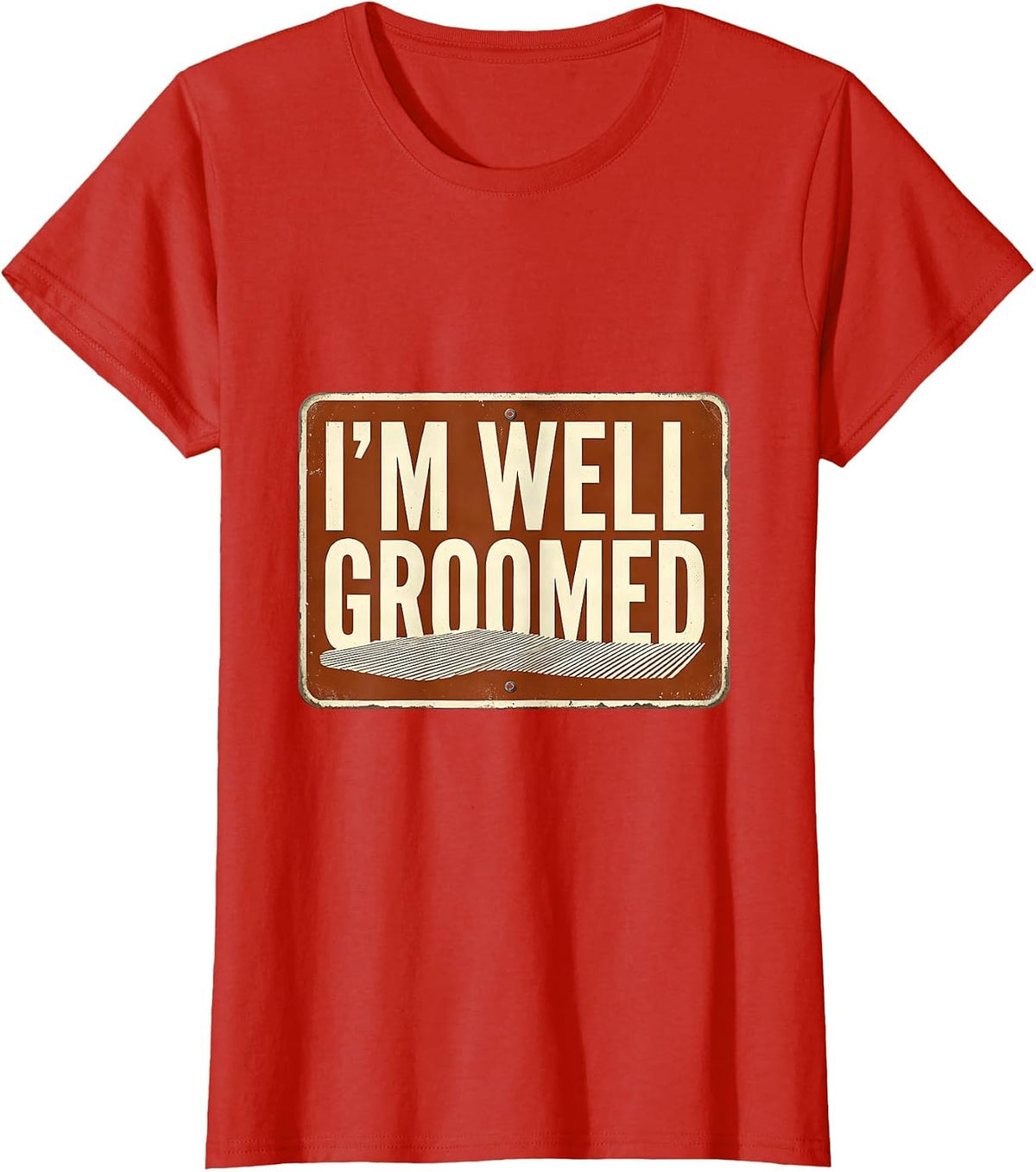 I'm Well Groomed Vintage Skiing Humor Ski Lover Gift T-Shirt - Red