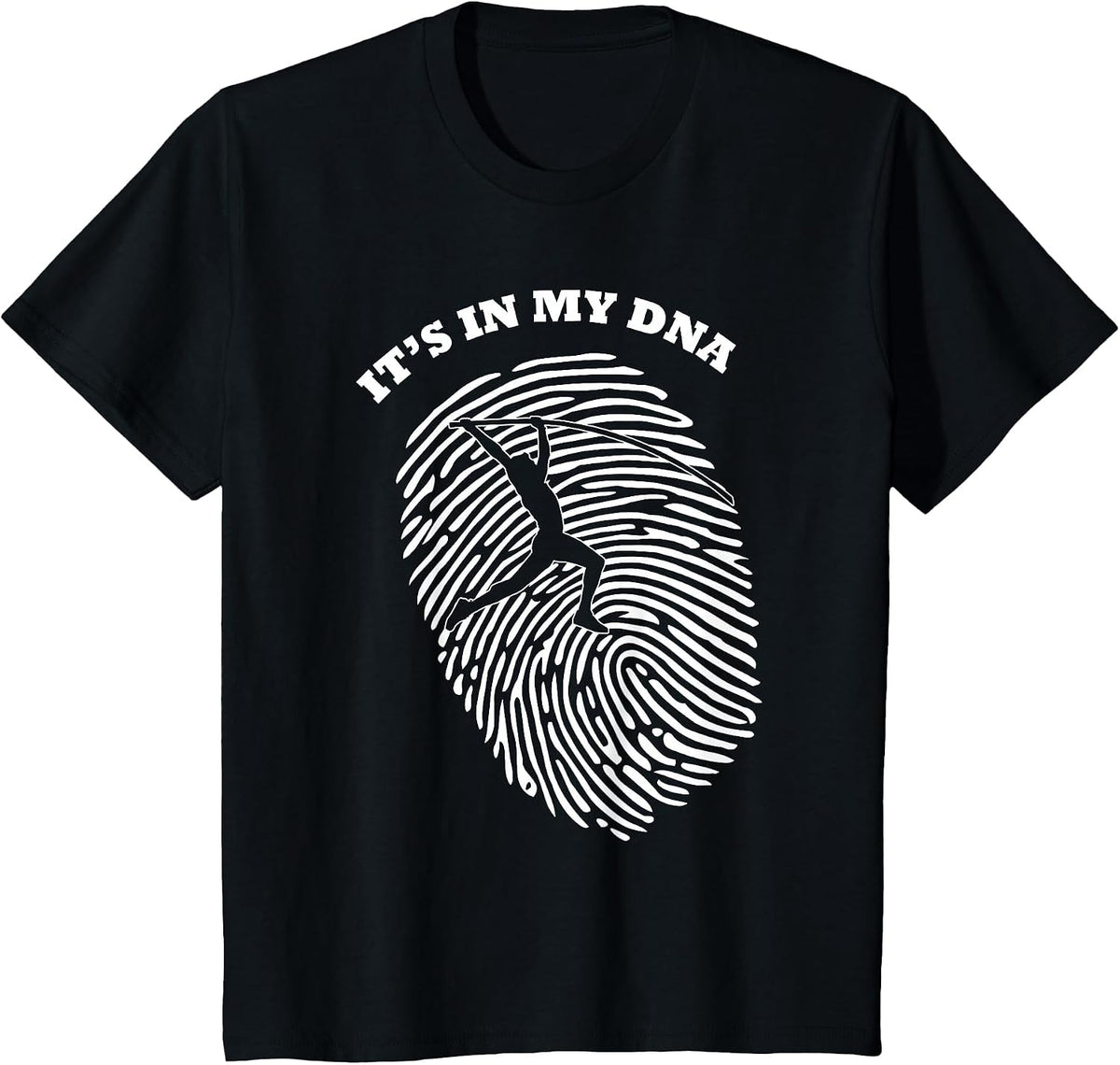 It's in My DNA Pole Vault Vaulter | Fingerprint Fans Retro T-Shirt - Black