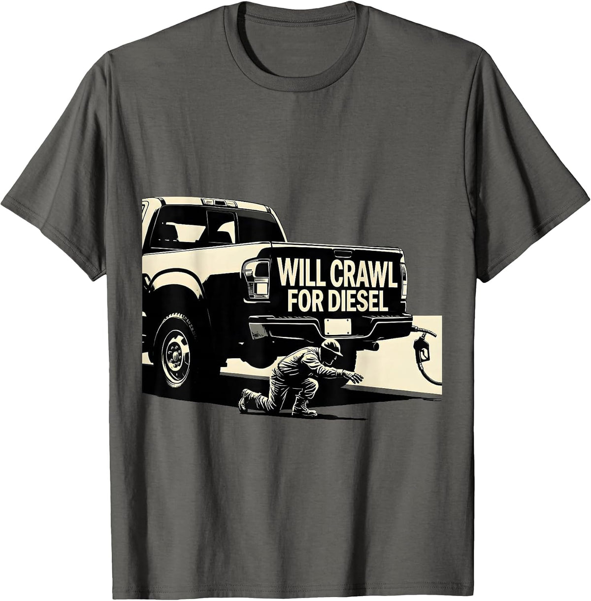 Men's Will Crawl For Diesel Funny Diesel Trucker Gift for Dads T-Shirt - Asphalt Grey