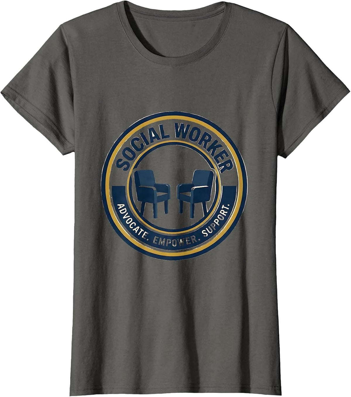 Women's SOCIAL WORKER ADVOCATE EMPOWER SUPPORT Professional T-Shirt - Asphalt Grey