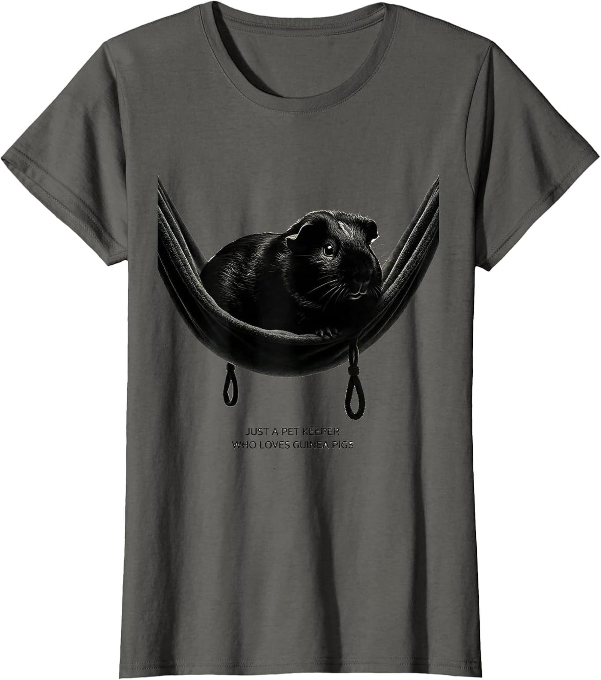 Women's Just A Pet Keeper Who Loves Guinea Pigs Pet Lover T-Shirt - Asphalt Grey