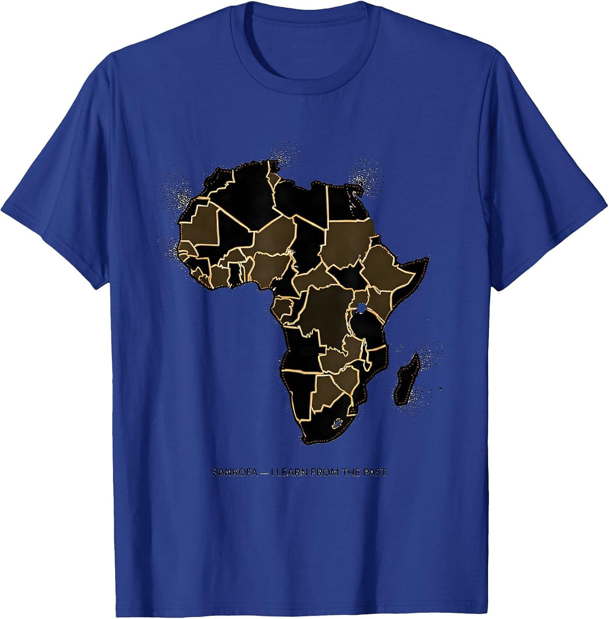 Men's Sankofa I Learn From The Past African Heritage Rugby Fan T-Shirt - Royal Blue