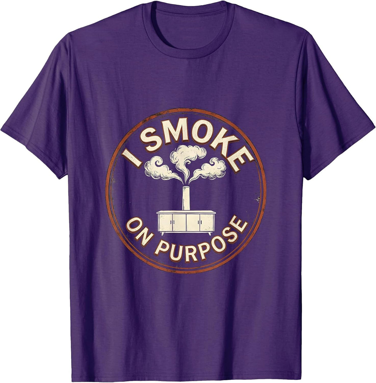 Men's I Smoke On Purpose Funny BBQ Pitmaster Grilling Humor T-Shirt - Purple