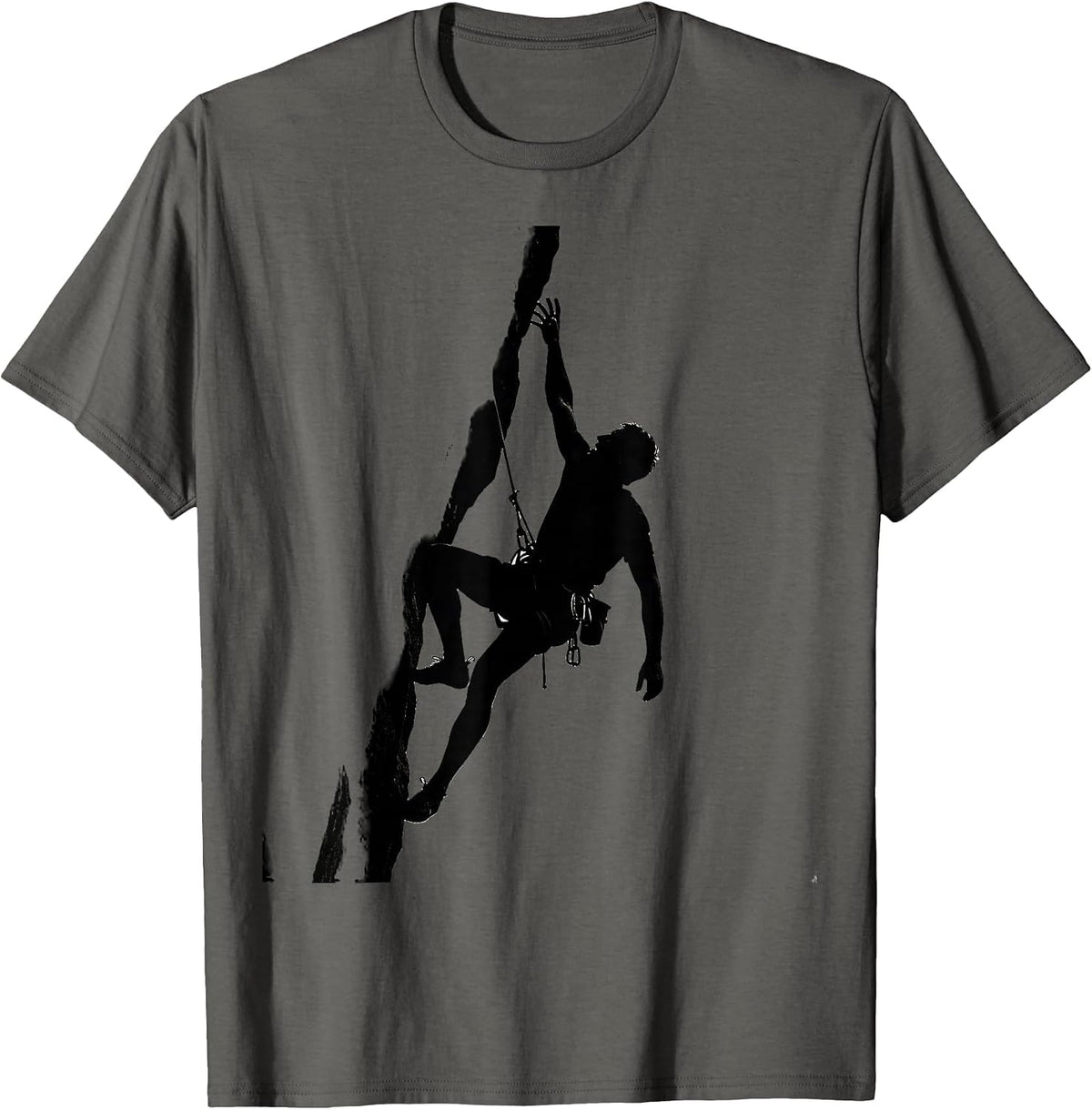 Men's Rock Climber Reaching the Summit Graphic T-Shirt - Asphalt Grey