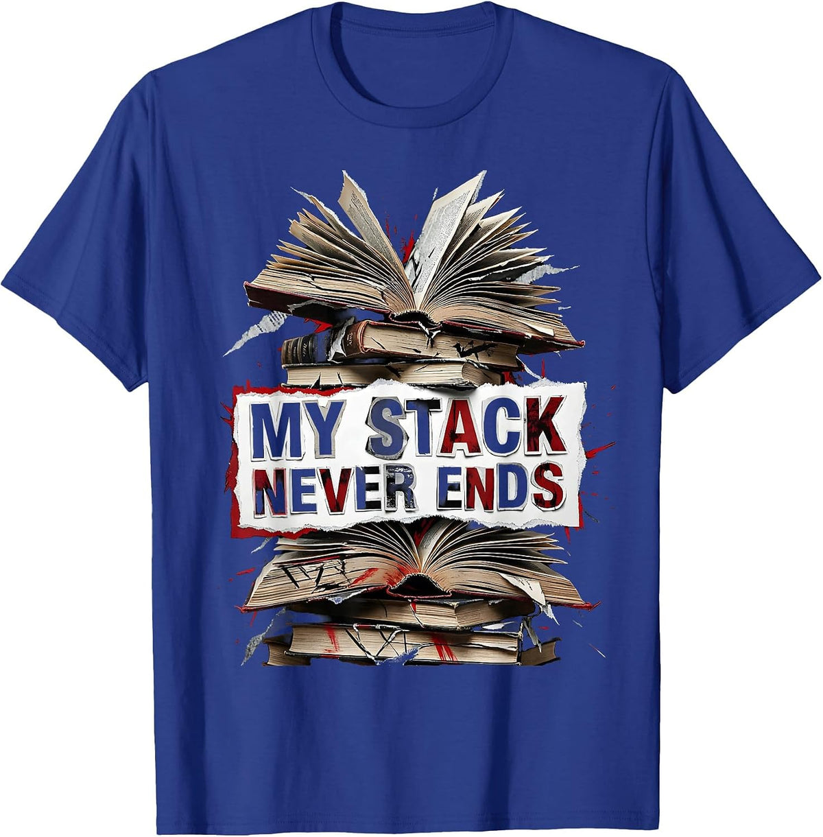 My Stack Never Ends Programmer Humor Design T-Shirt - Royal Blue