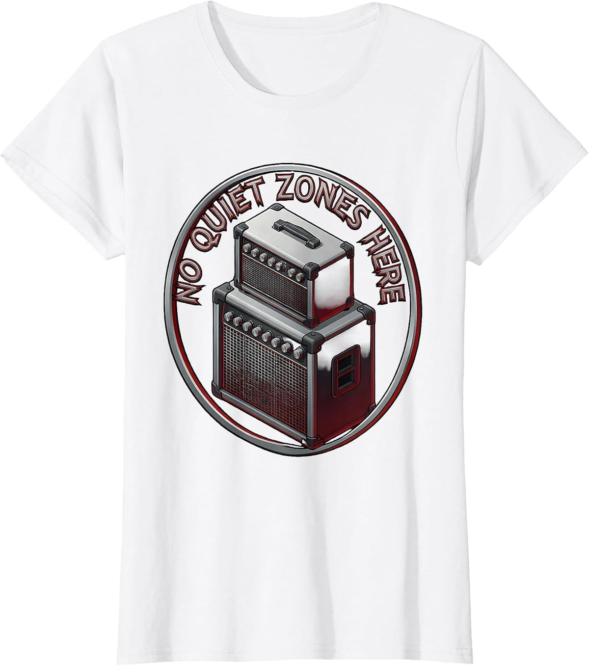 No Quiet Zones Here Metal Band Graphic T-Shirt - White